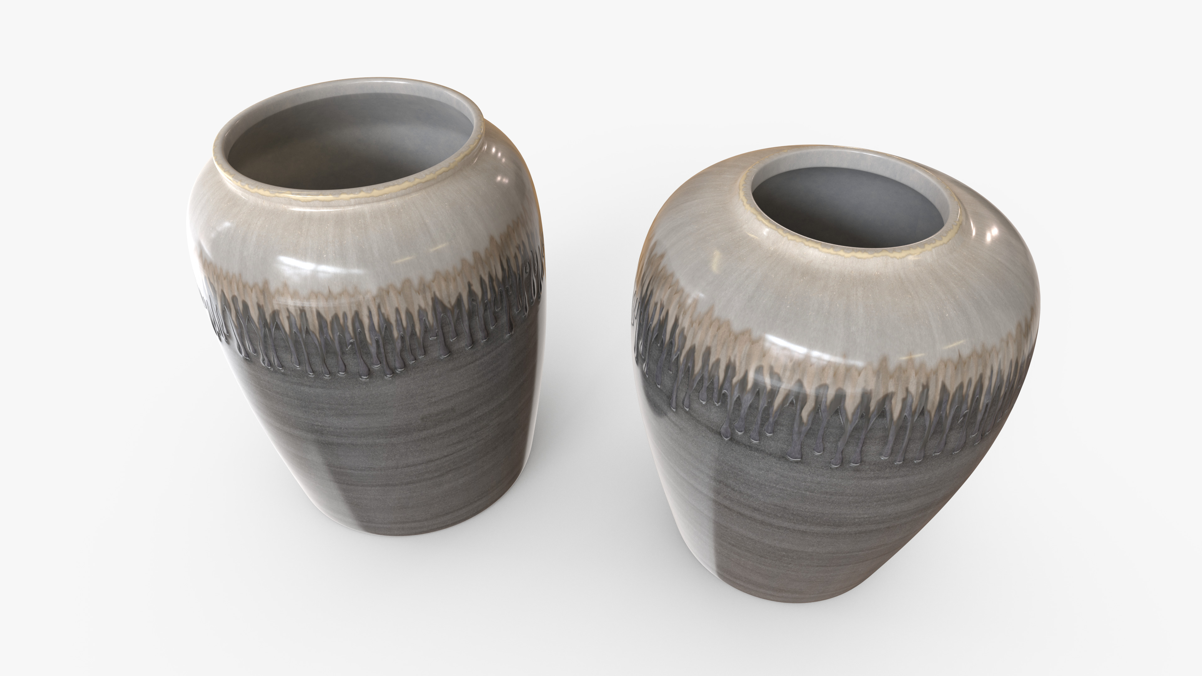 Vase Ceramic Melting Paint Set Low-poly 3D model_3