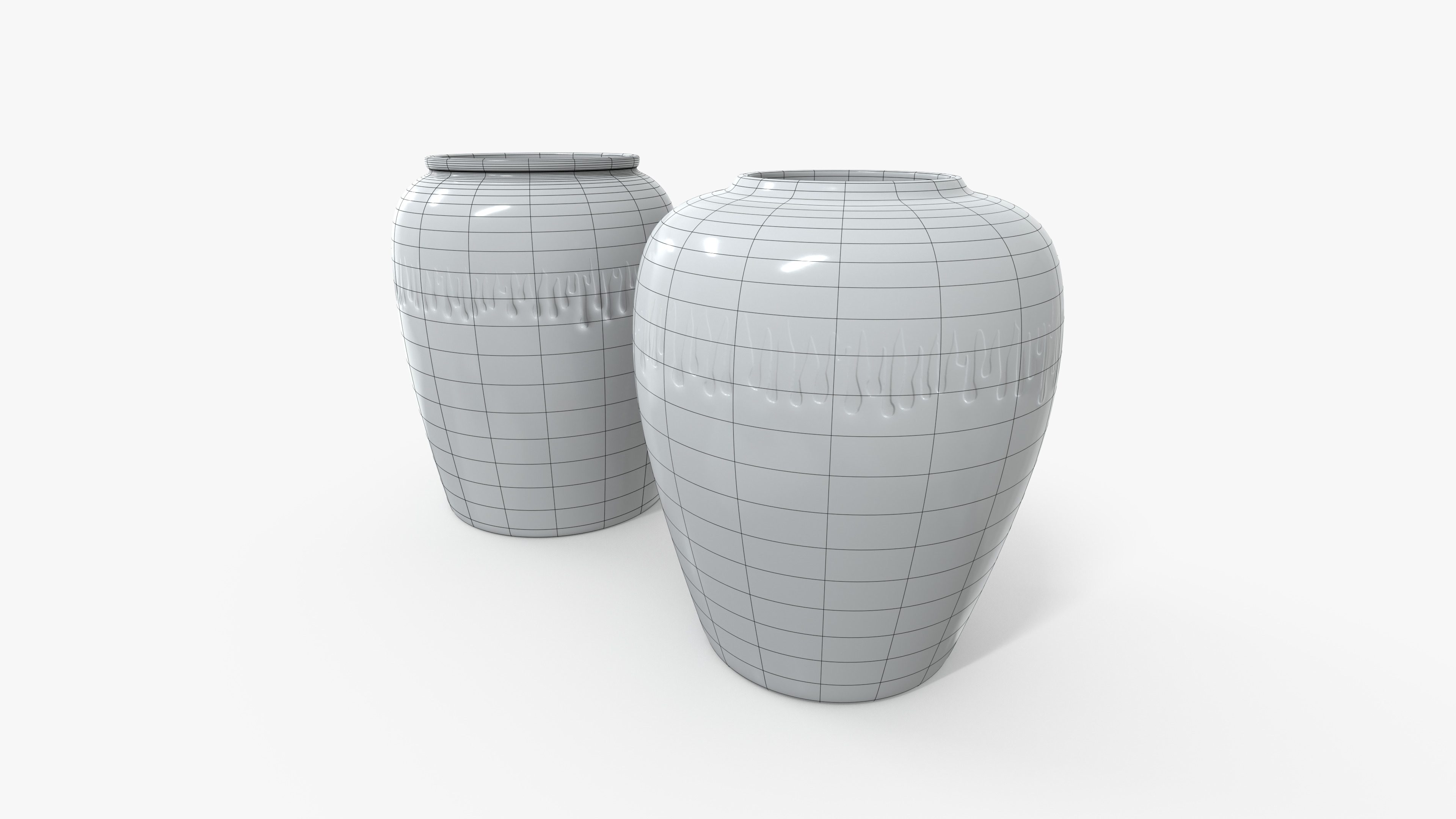 Vase Ceramic Melting Paint Set Low-poly 3D model_6