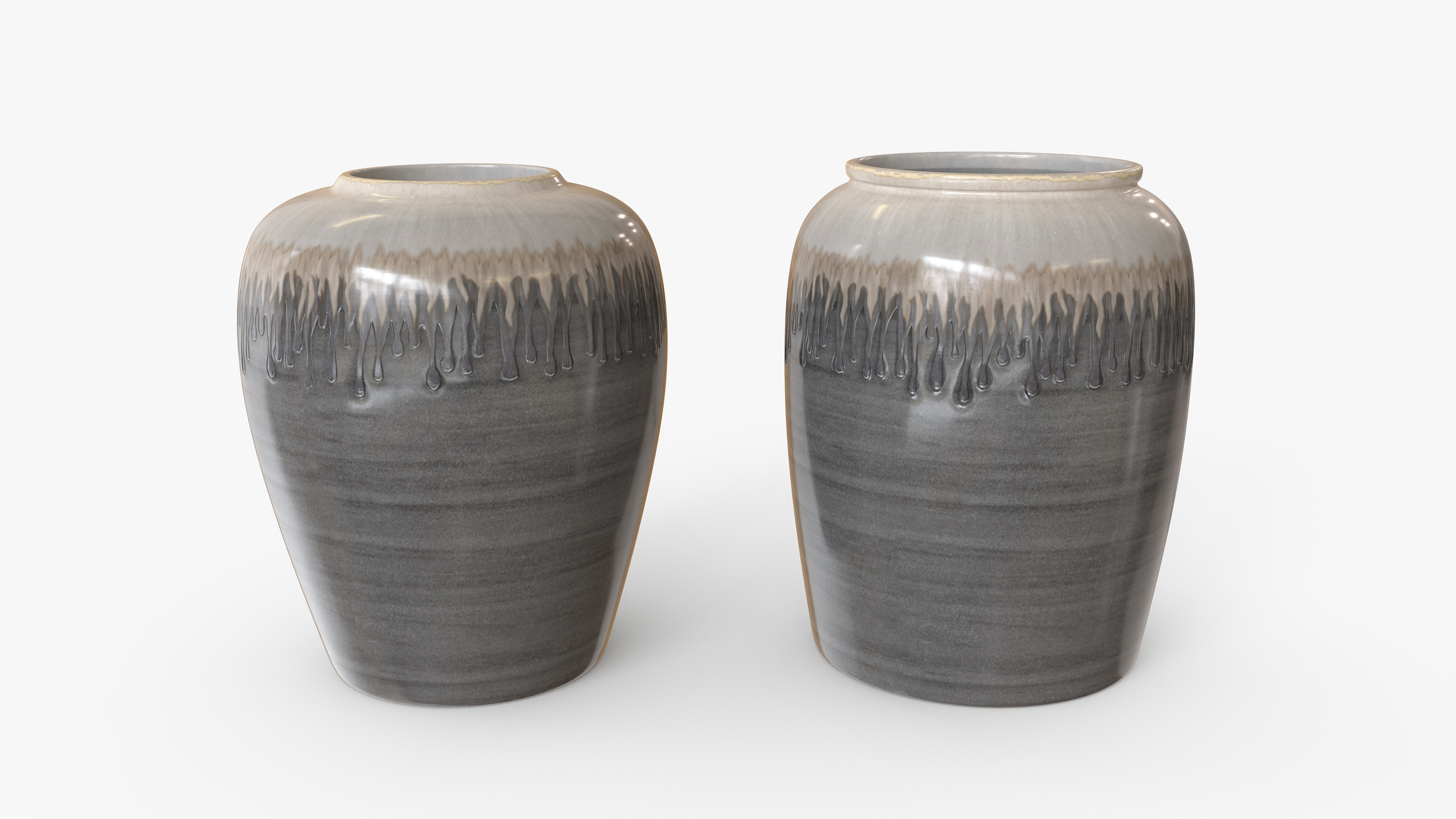 Vase Ceramic Melting Paint Set Low-poly 3D model_5