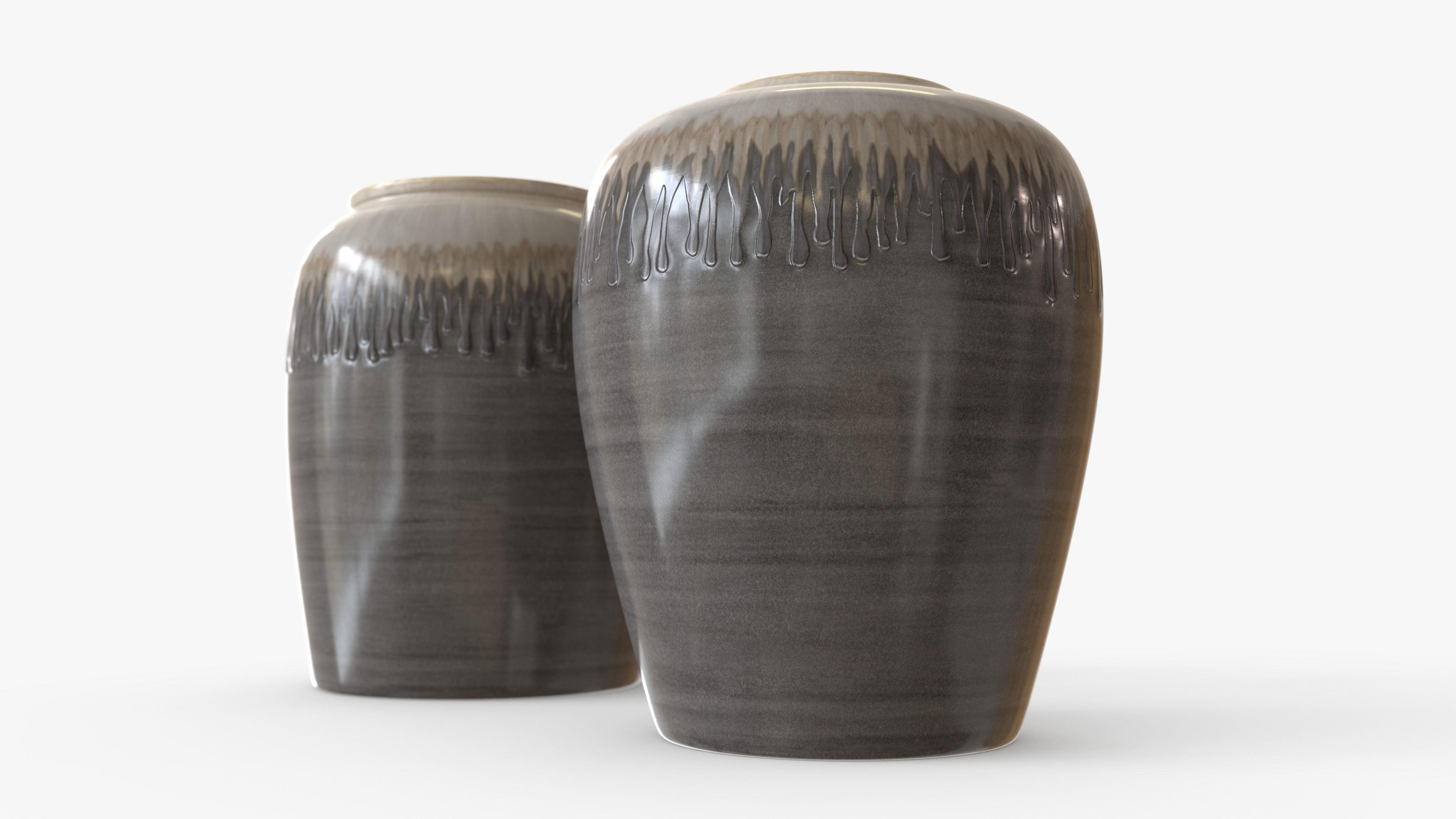 Vase Ceramic Melting Paint Set Low-poly 3D model_4