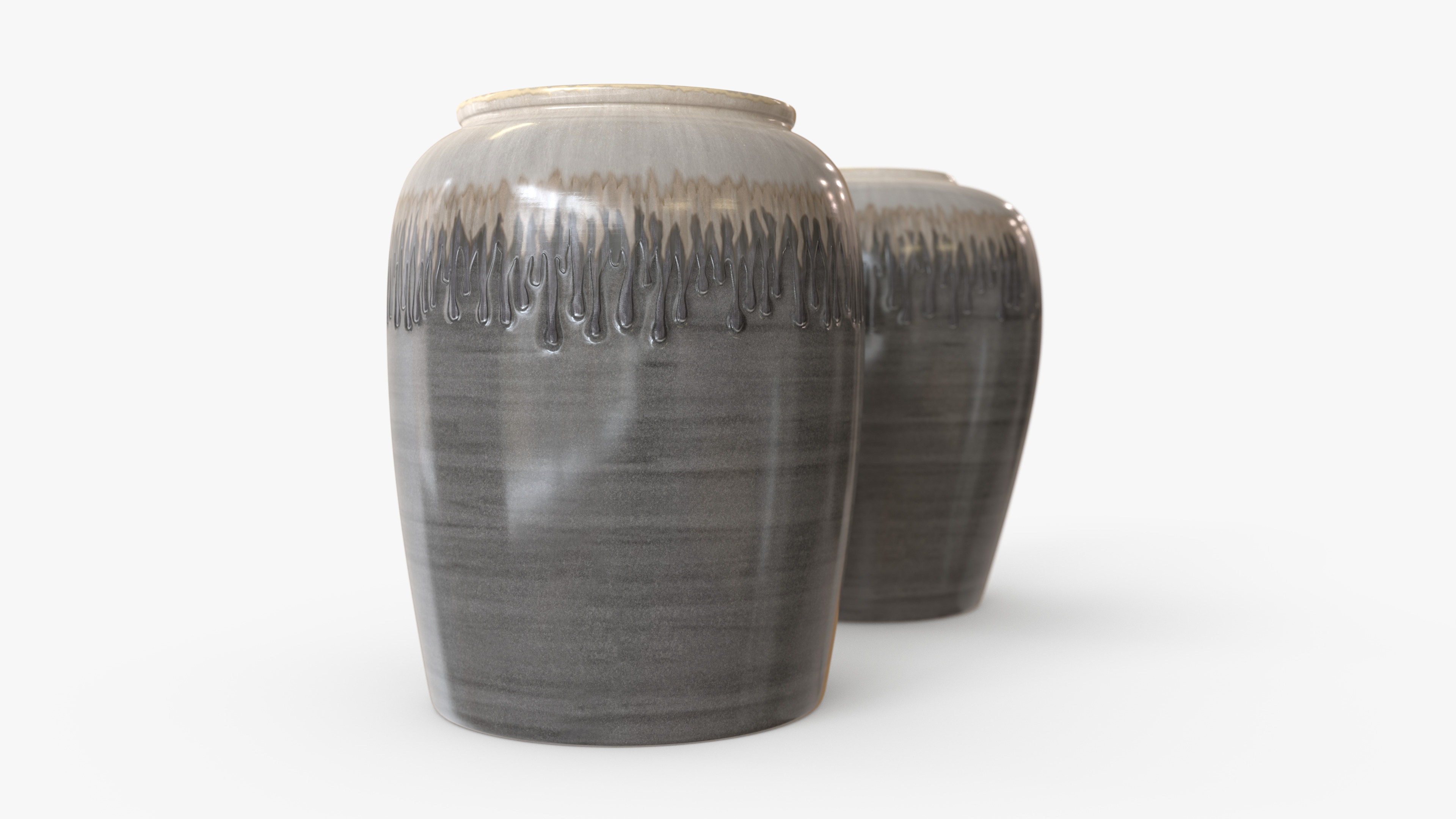 Vase Ceramic Melting Paint Set Low-poly 3D model_2