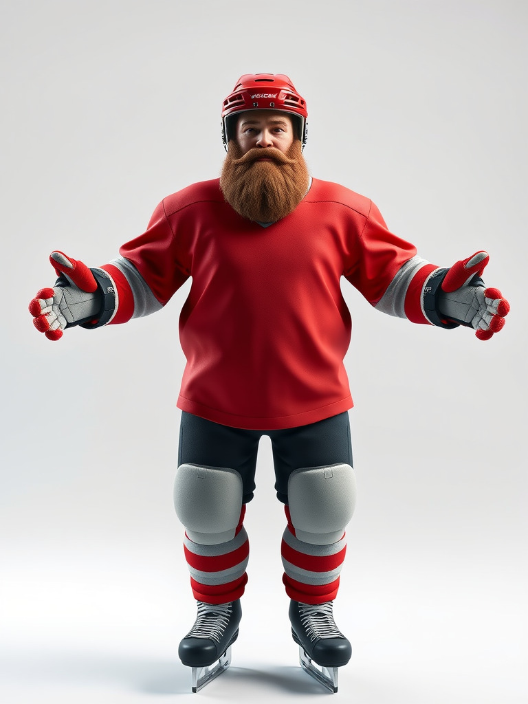Bearded Hockey Player D Model  Rigged and Animated Low-poly 3D model_2