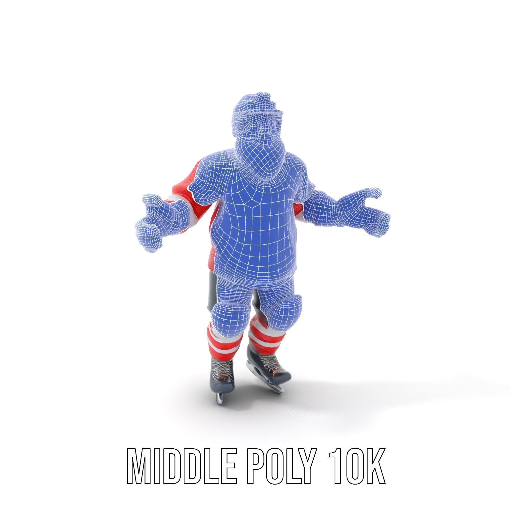 Bearded Hockey Player D Model  Rigged and Animated Low-poly 3D model_26
