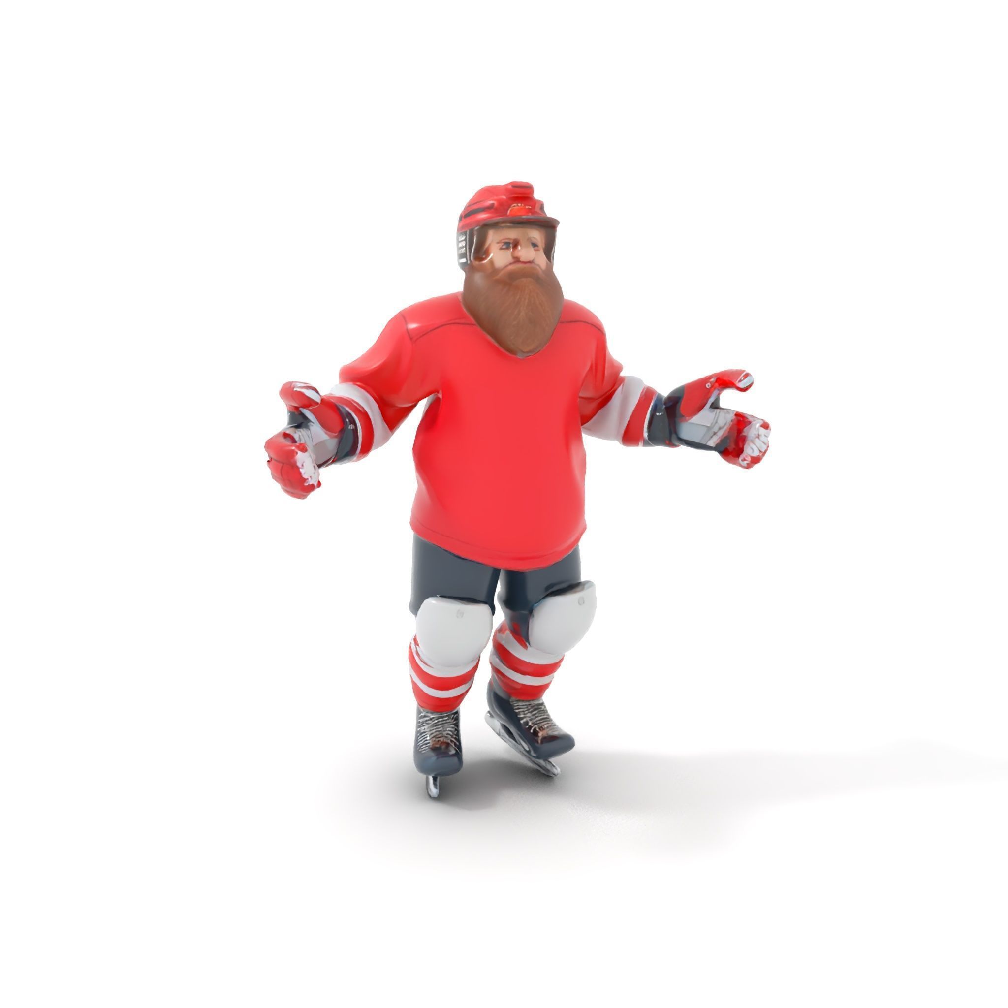 Bearded Hockey Player D Model  Rigged and Animated Low-poly 3D model_9