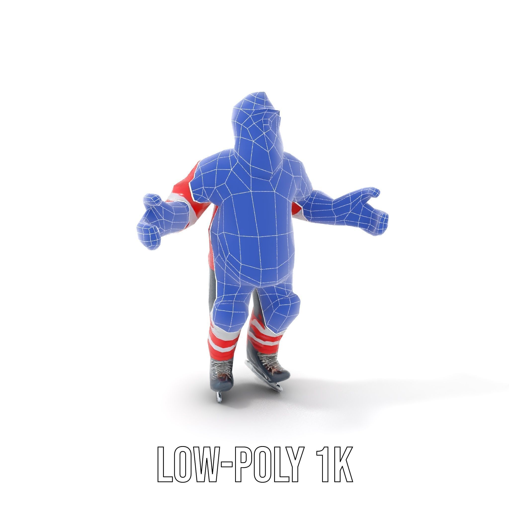 Bearded Hockey Player D Model  Rigged and Animated Low-poly 3D model_27