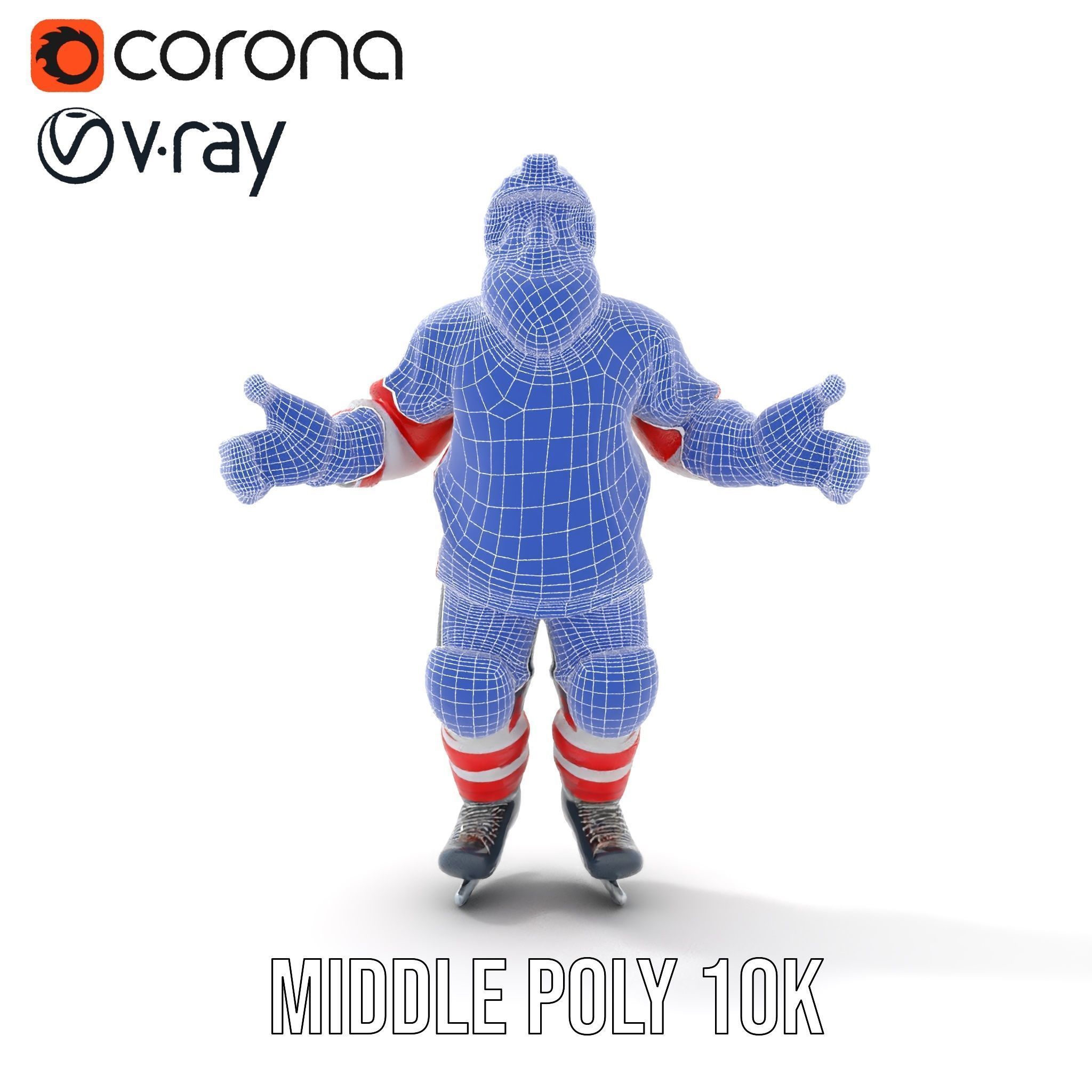 Bearded Hockey Player D Model  Rigged and Animated Low-poly 3D model_32