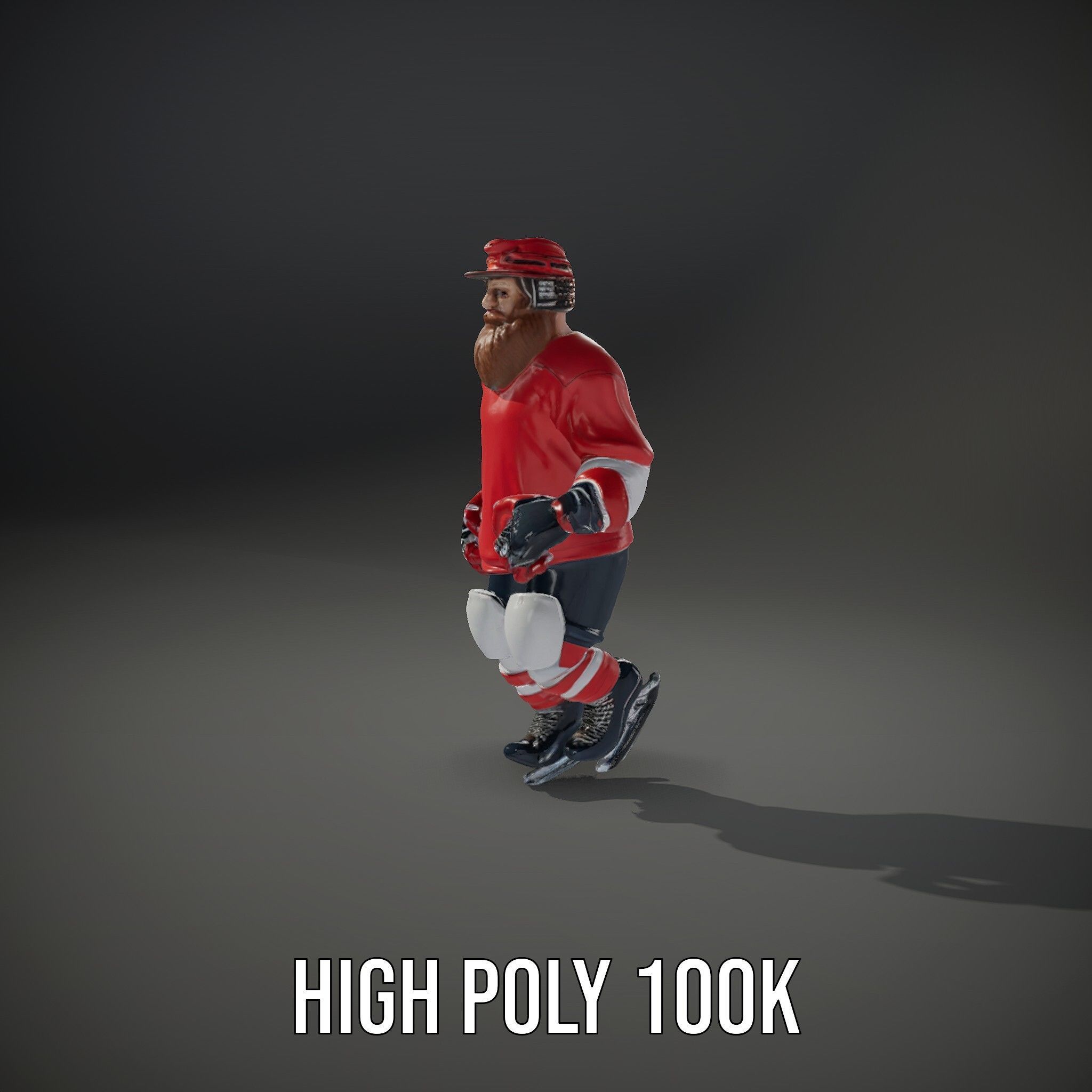Bearded Hockey Player D Model  Rigged and Animated Low-poly 3D model_36