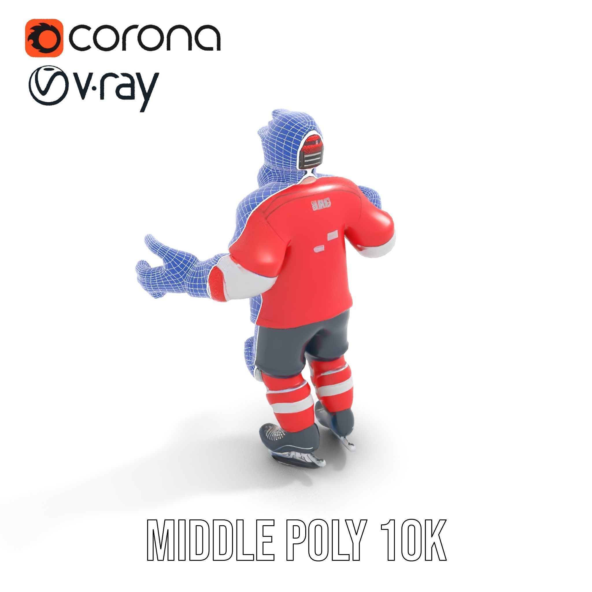 Bearded Hockey Player D Model  Rigged and Animated Low-poly 3D model_21