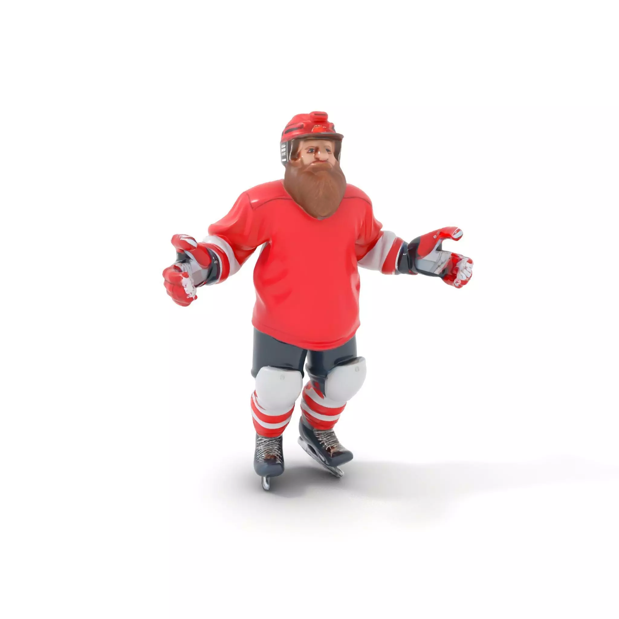 Bearded Hockey Player D Model  Rigged and Animated Low-poly 3D model_0