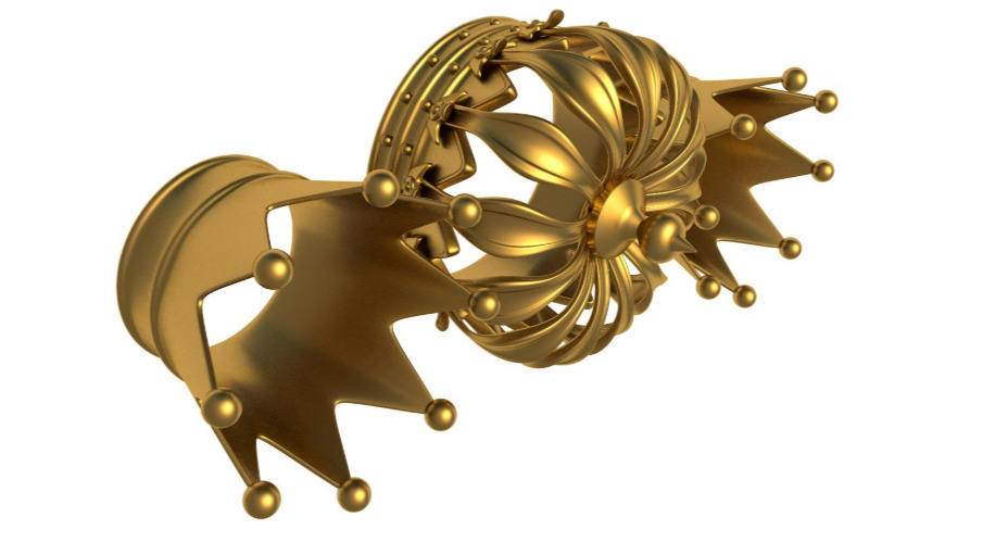 Gold Crown 3D model_6