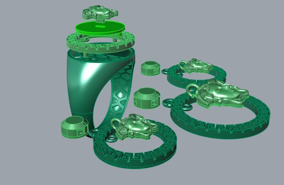 Branded design mini set 3D print model_4