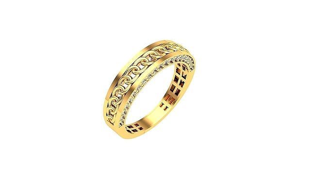 Bracelet and ring Combo Geometric Engraved Style 3D print model