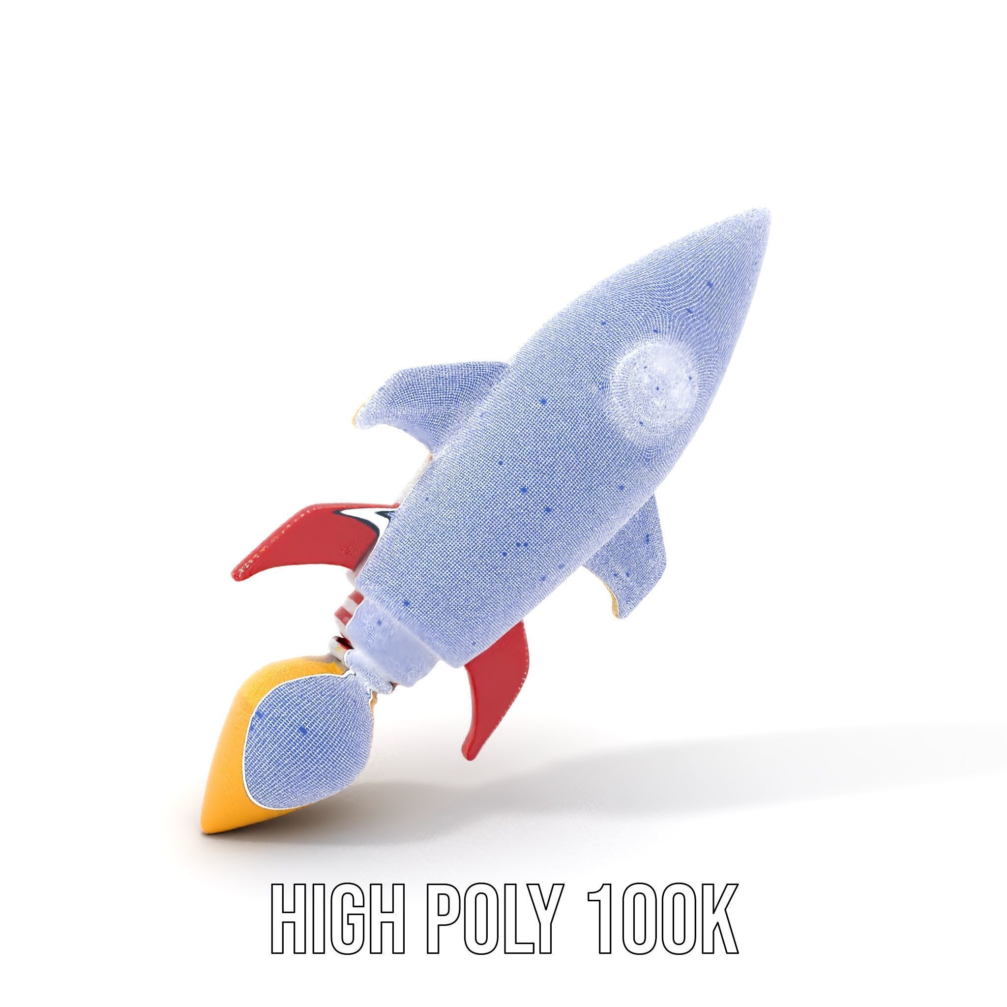 Retro Rocket Ship Model Pack with Vibrant Colors Low-poly 3D model_4