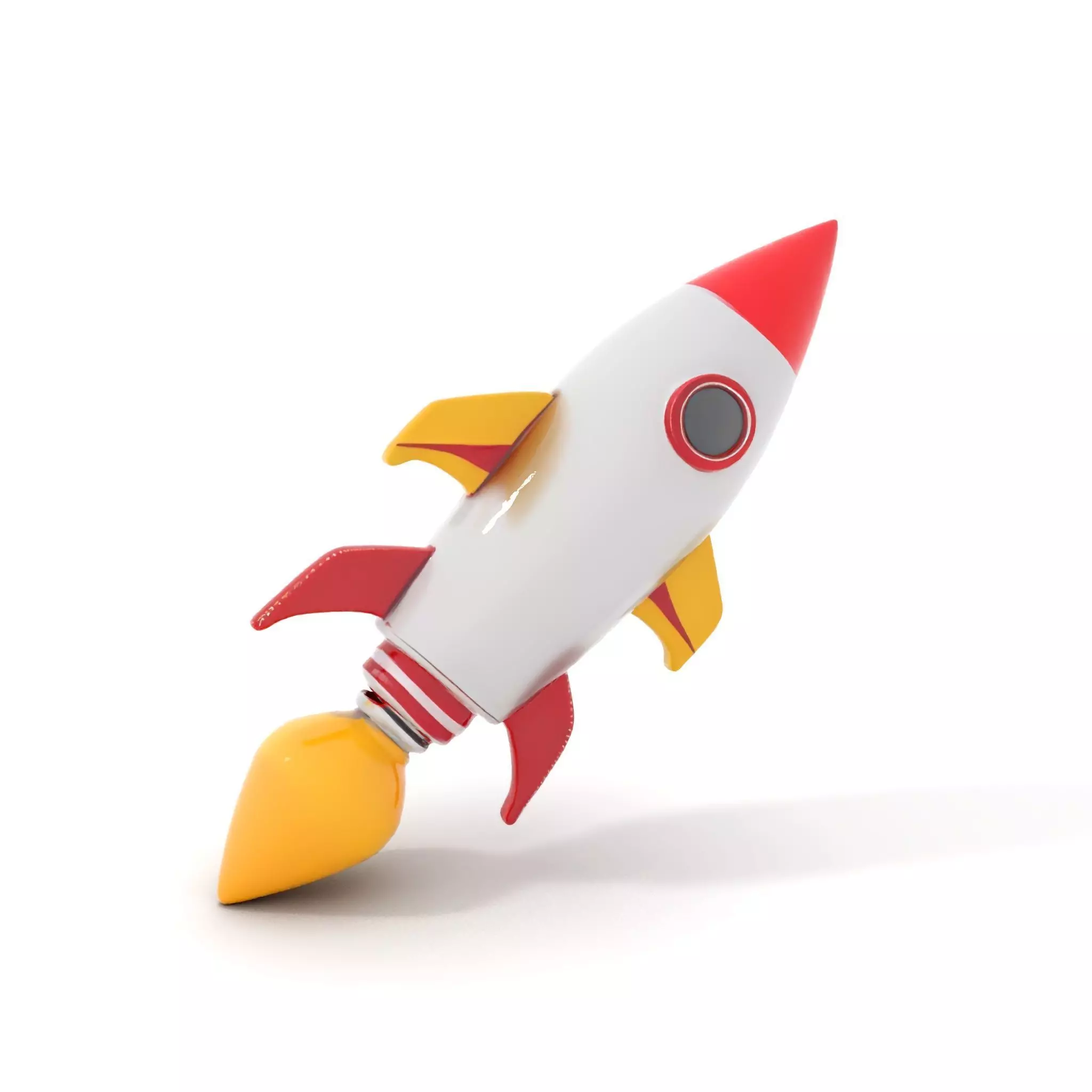 Retro Rocket Ship Model Pack with Vibrant Colors Low-poly 3D model_0