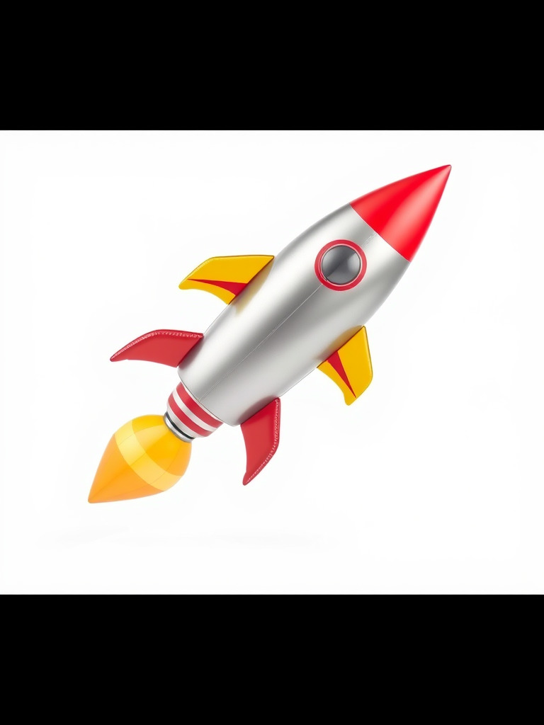 Retro Rocket Ship Model Pack with Vibrant Colors Low-poly 3D model_2