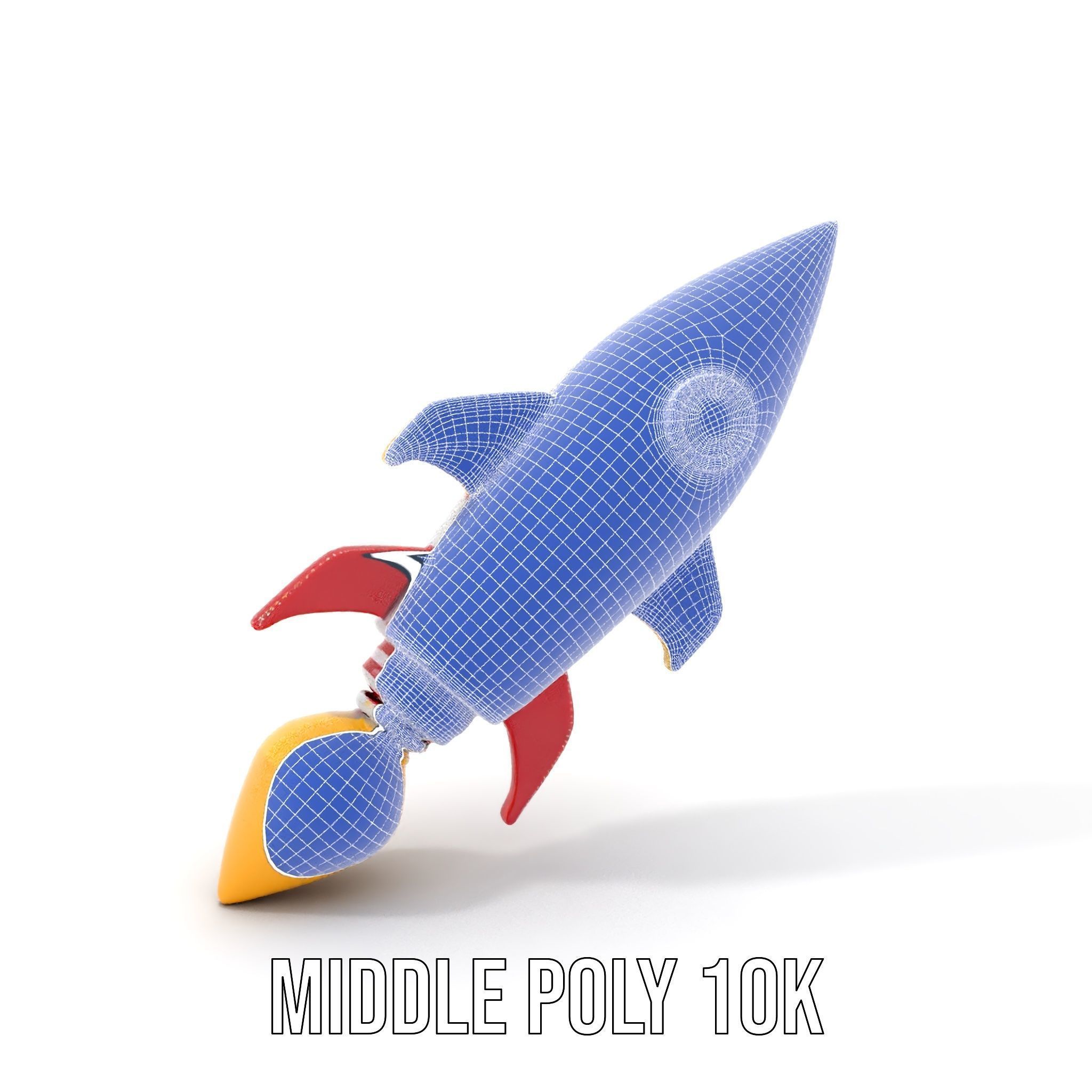 Retro Rocket Ship Model Pack with Vibrant Colors Low-poly 3D model_15