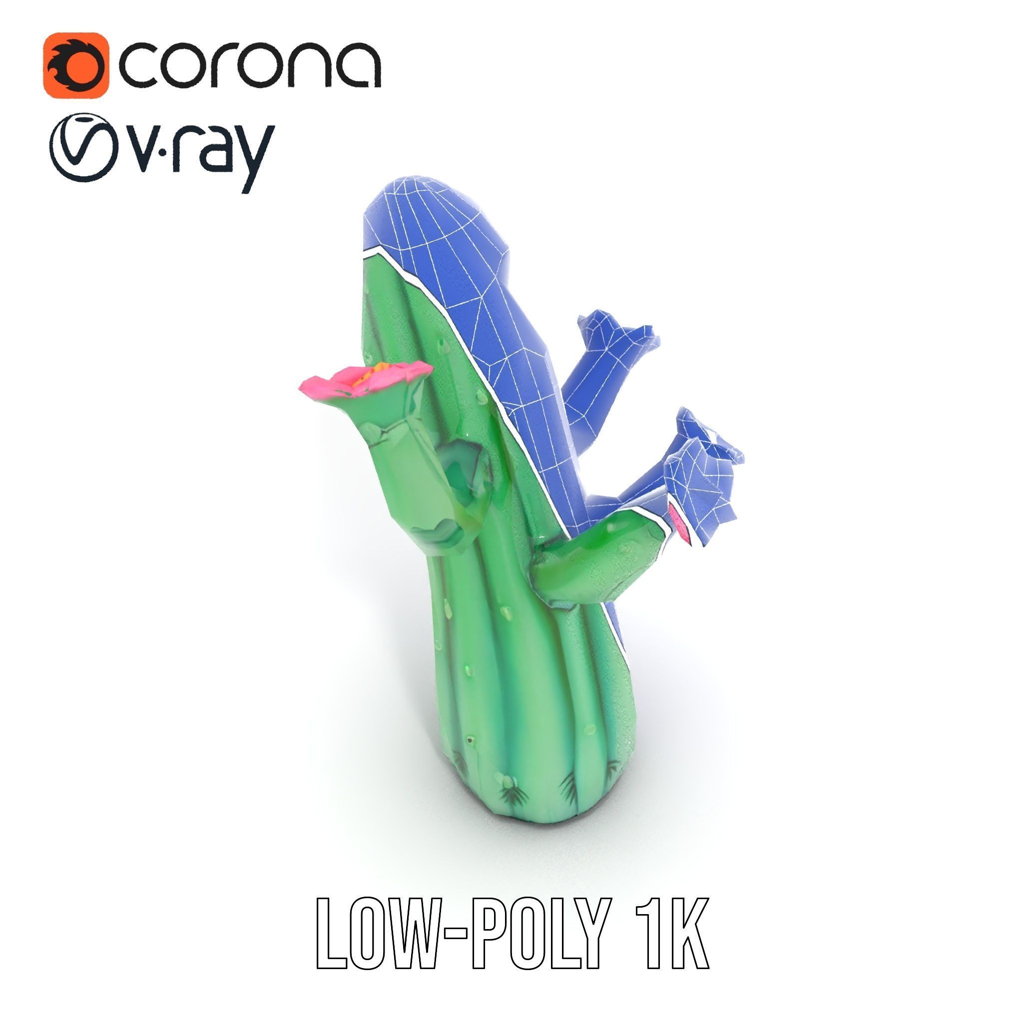 Inflatable Cactus with Flowers Model Pack Low-poly 3D model_30