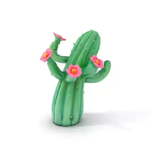 Inflatable Cactus with Flowers Model Pack Low-poly 3D model