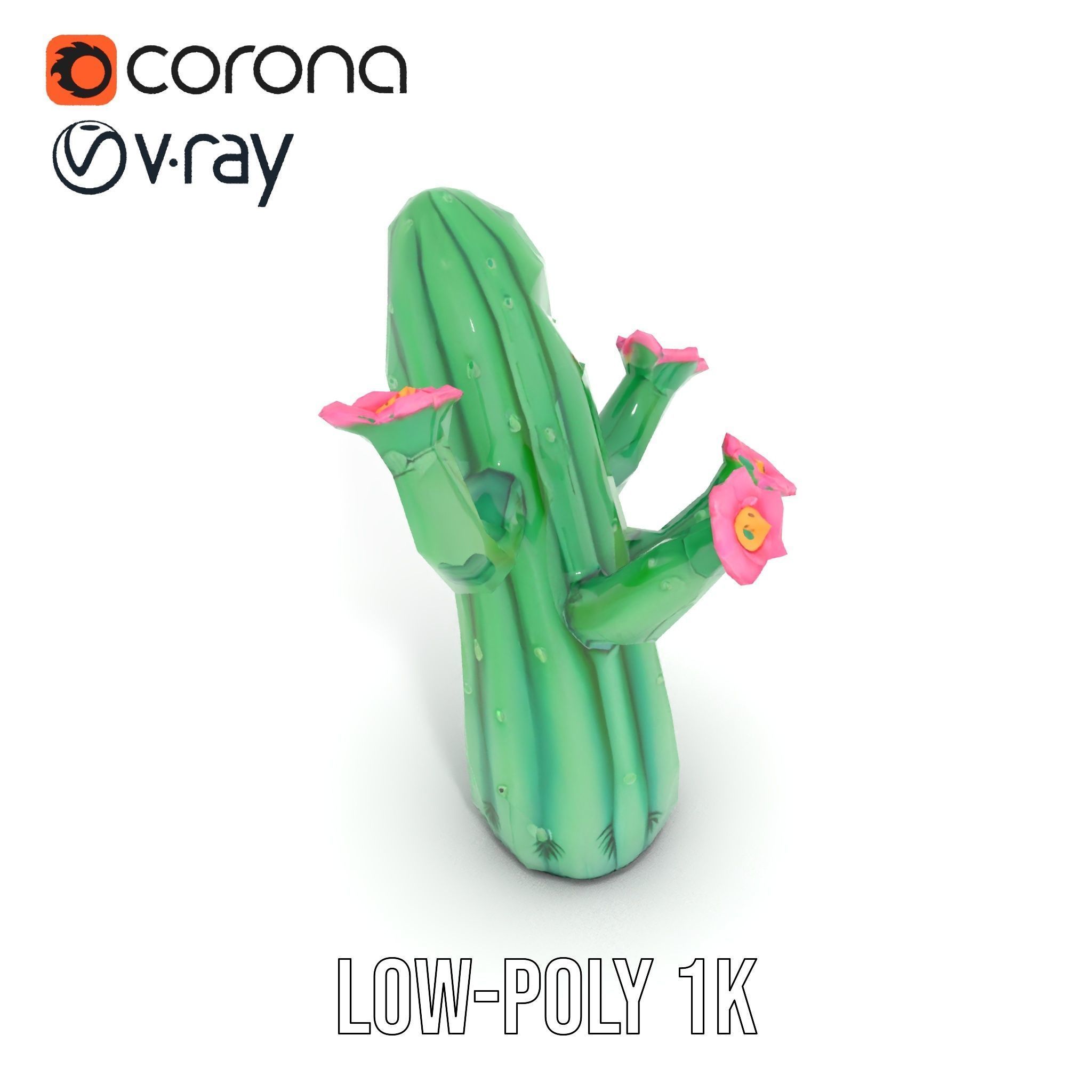 Inflatable Cactus with Flowers Model Pack Low-poly 3D model_17