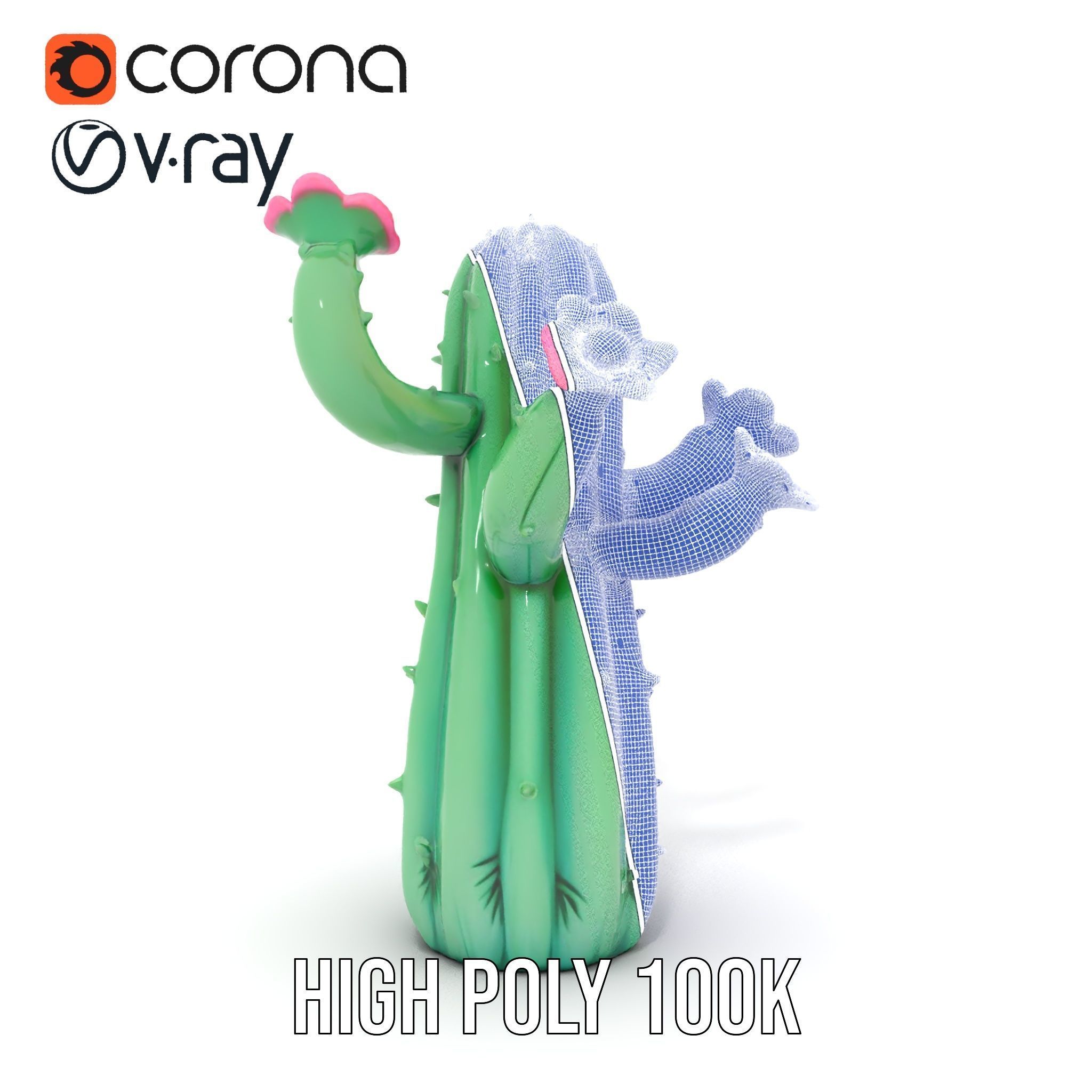 Inflatable Cactus with Flowers Model Pack Low-poly 3D model_33