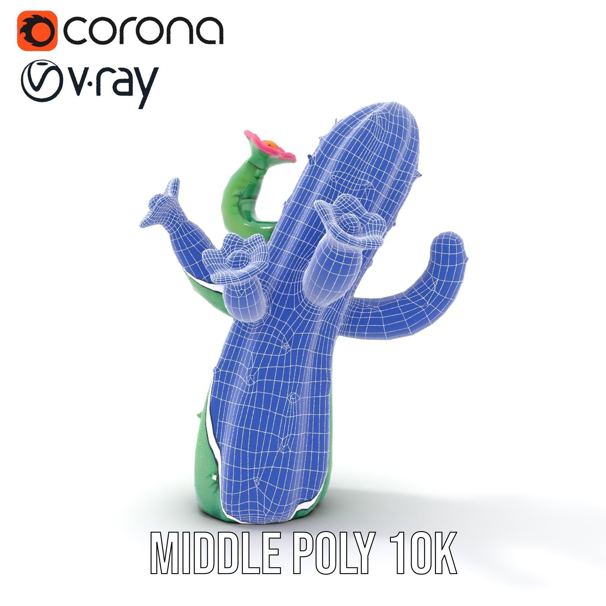 Inflatable Cactus with Flowers Model Pack Low-poly 3D model_26