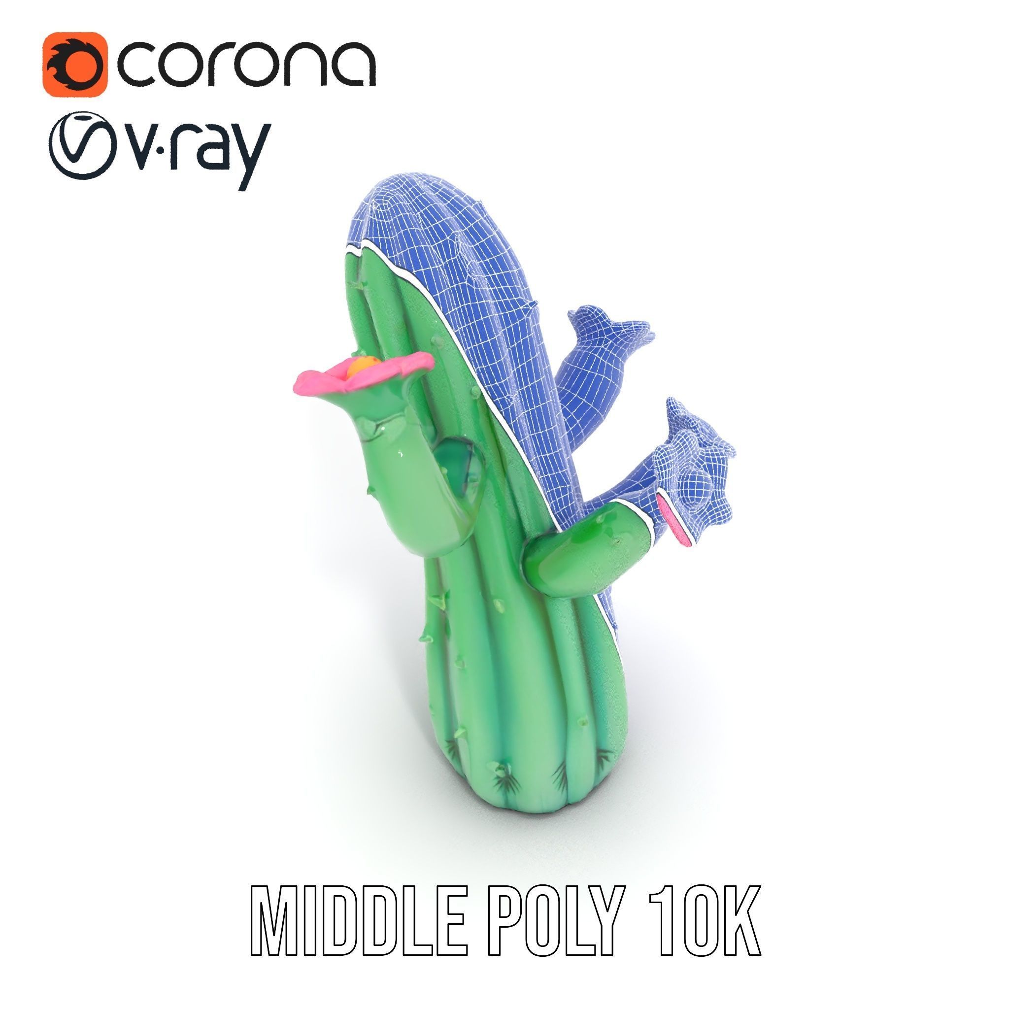 Inflatable Cactus with Flowers Model Pack Low-poly 3D model_29