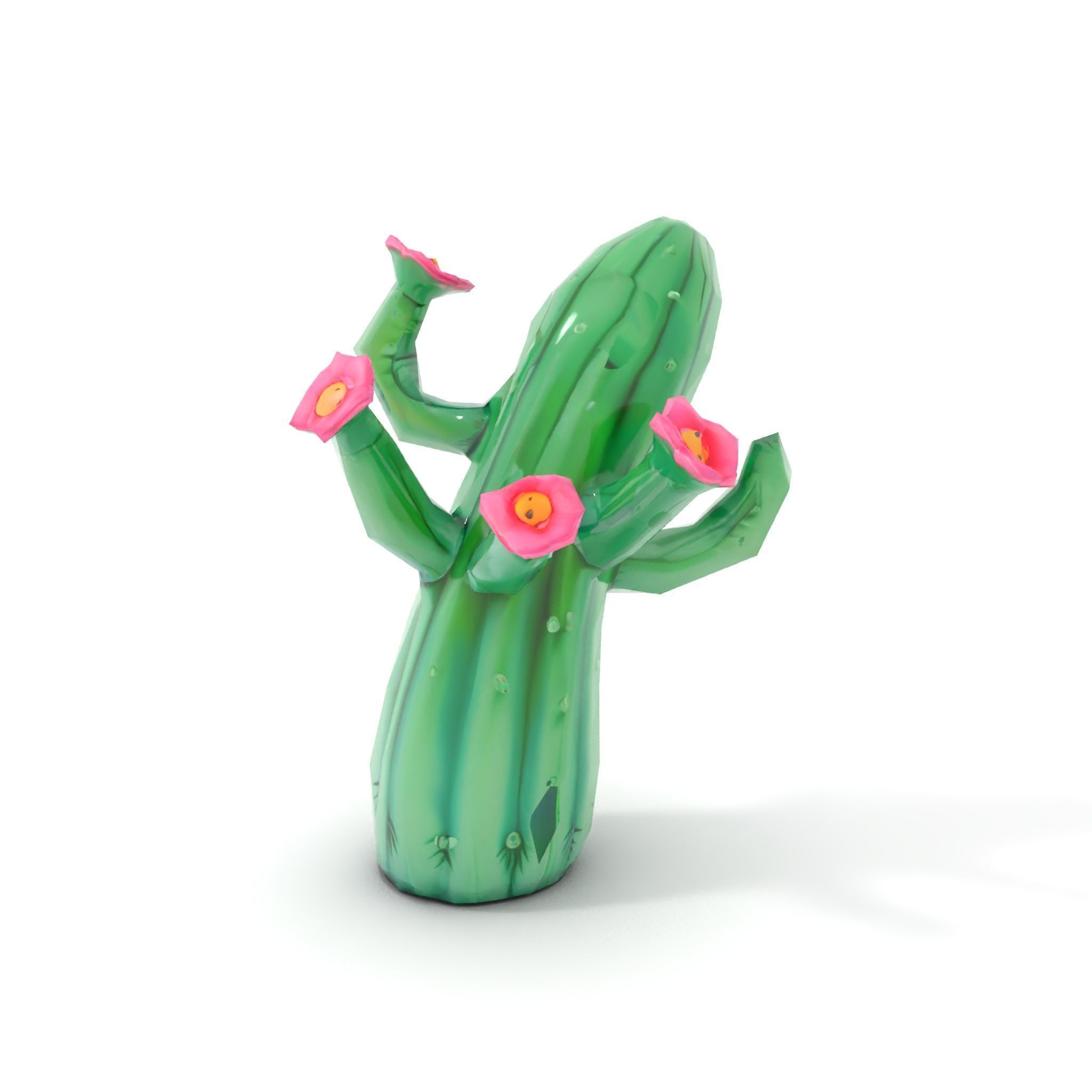 Inflatable Cactus with Flowers Model Pack Low-poly 3D model_7