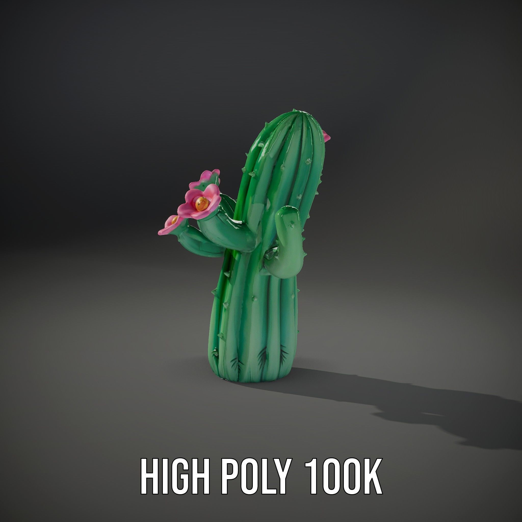 Inflatable Cactus with Flowers Model Pack Low-poly 3D model_15