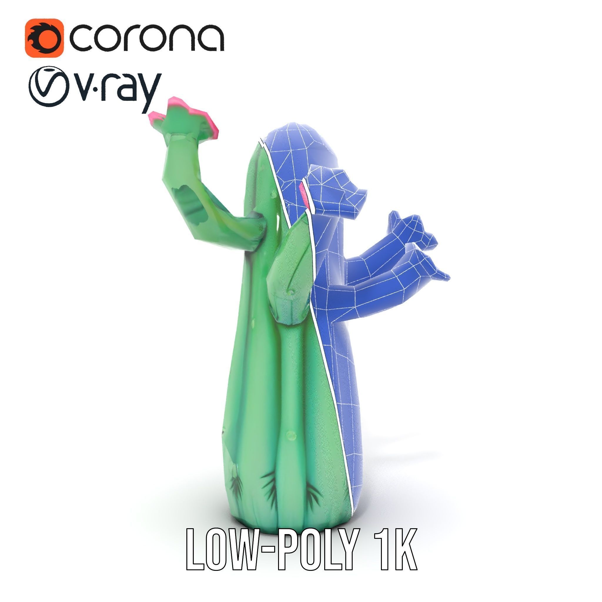 Inflatable Cactus with Flowers Model Pack Low-poly 3D model_24