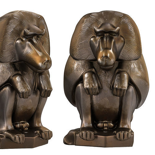 Baboon broze sculpture 3D model