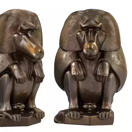 Baboon broze sculpture 3D model