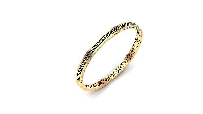 Bracelet and ring Combo Geometric Engraved Style 3D print model