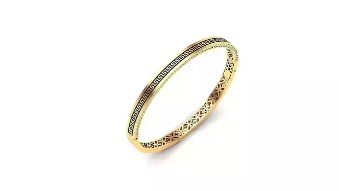 Bracelet and ring Combo Geometric Engraved Style