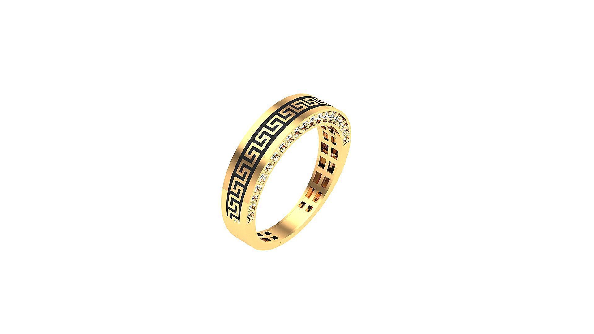 Bracelet and ring Combo Geometric Engraved Style 3D print model_1