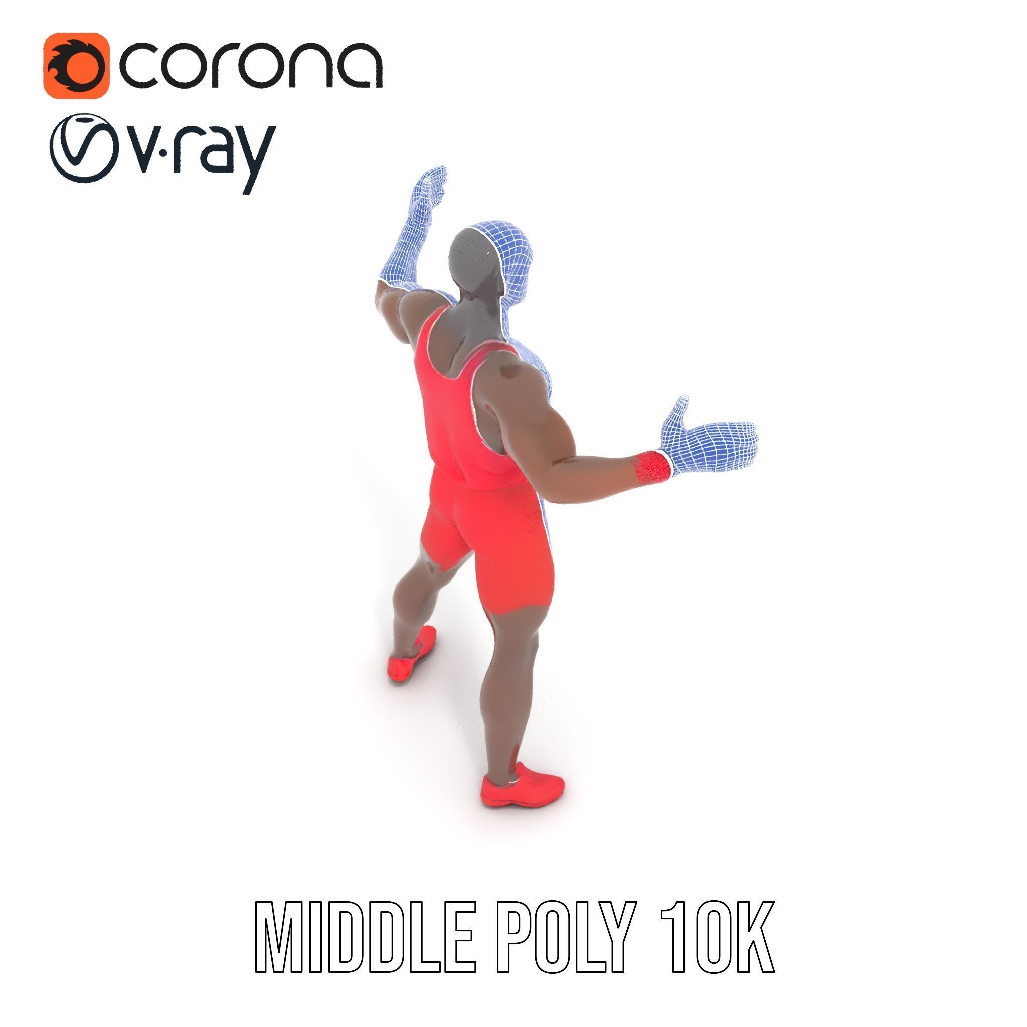 Athletic Runner Rigged and Animated Character Model Low-poly 3D model_30