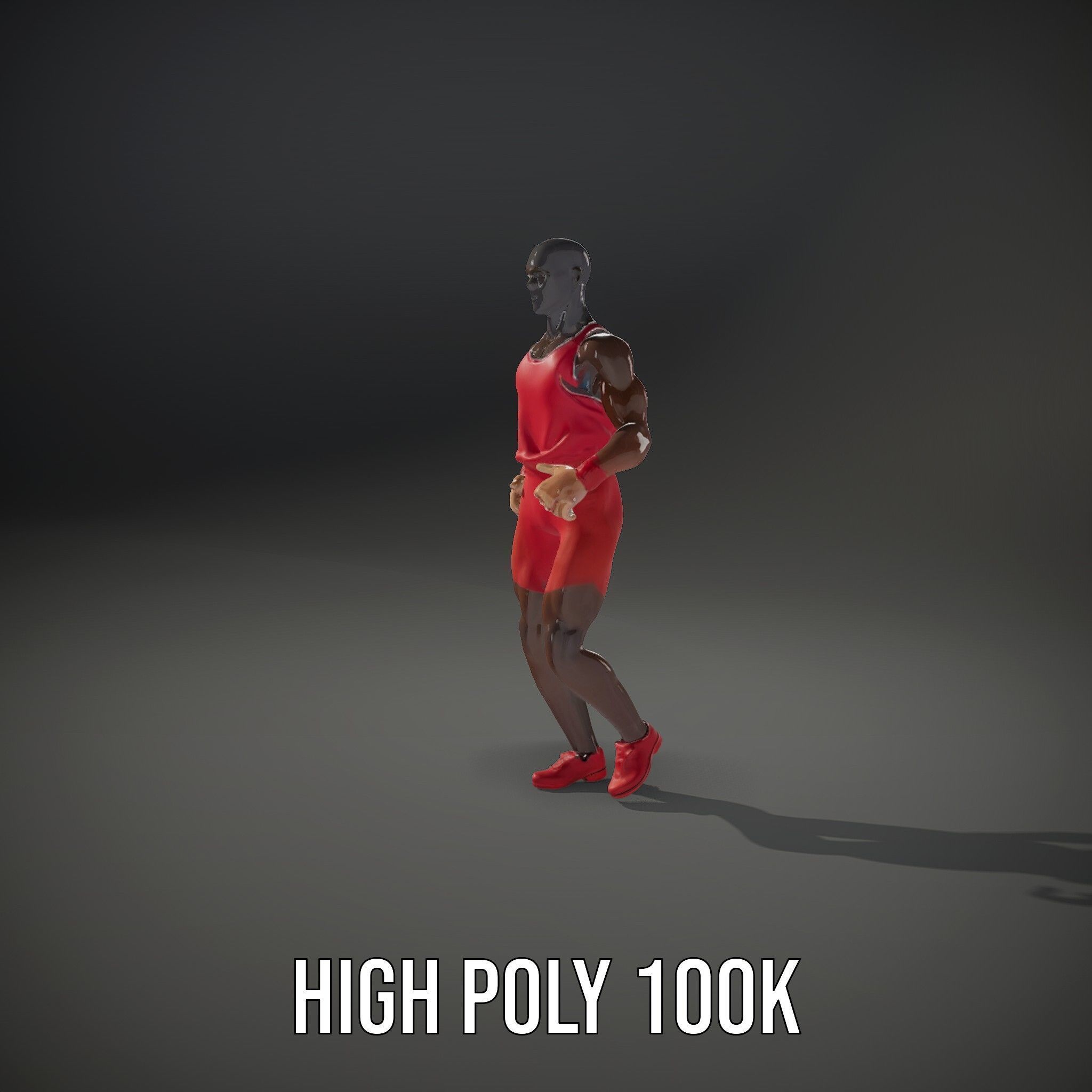 Athletic Runner Rigged and Animated Character Model Low-poly 3D model_8