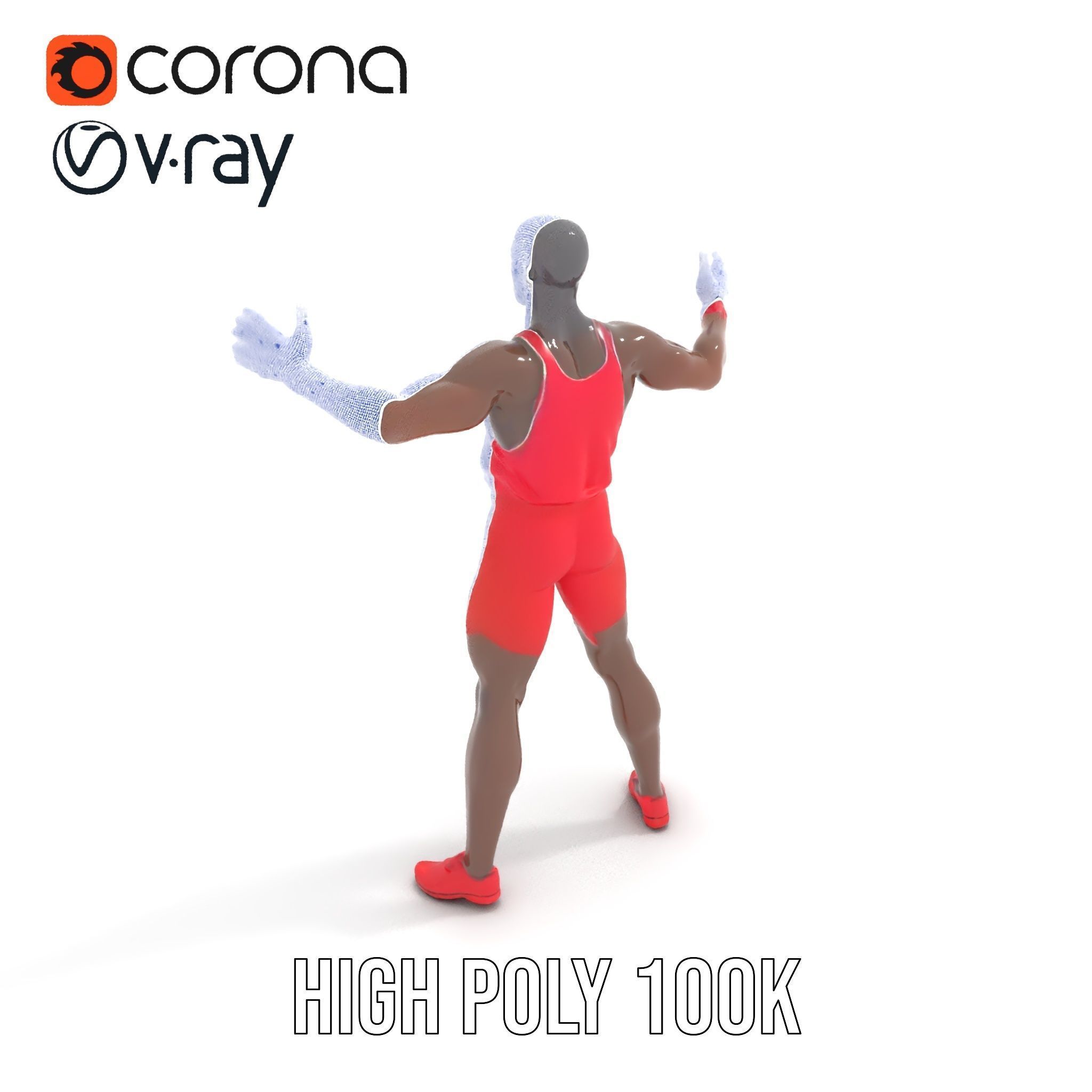 Athletic Runner Rigged and Animated Character Model Low-poly 3D model_23