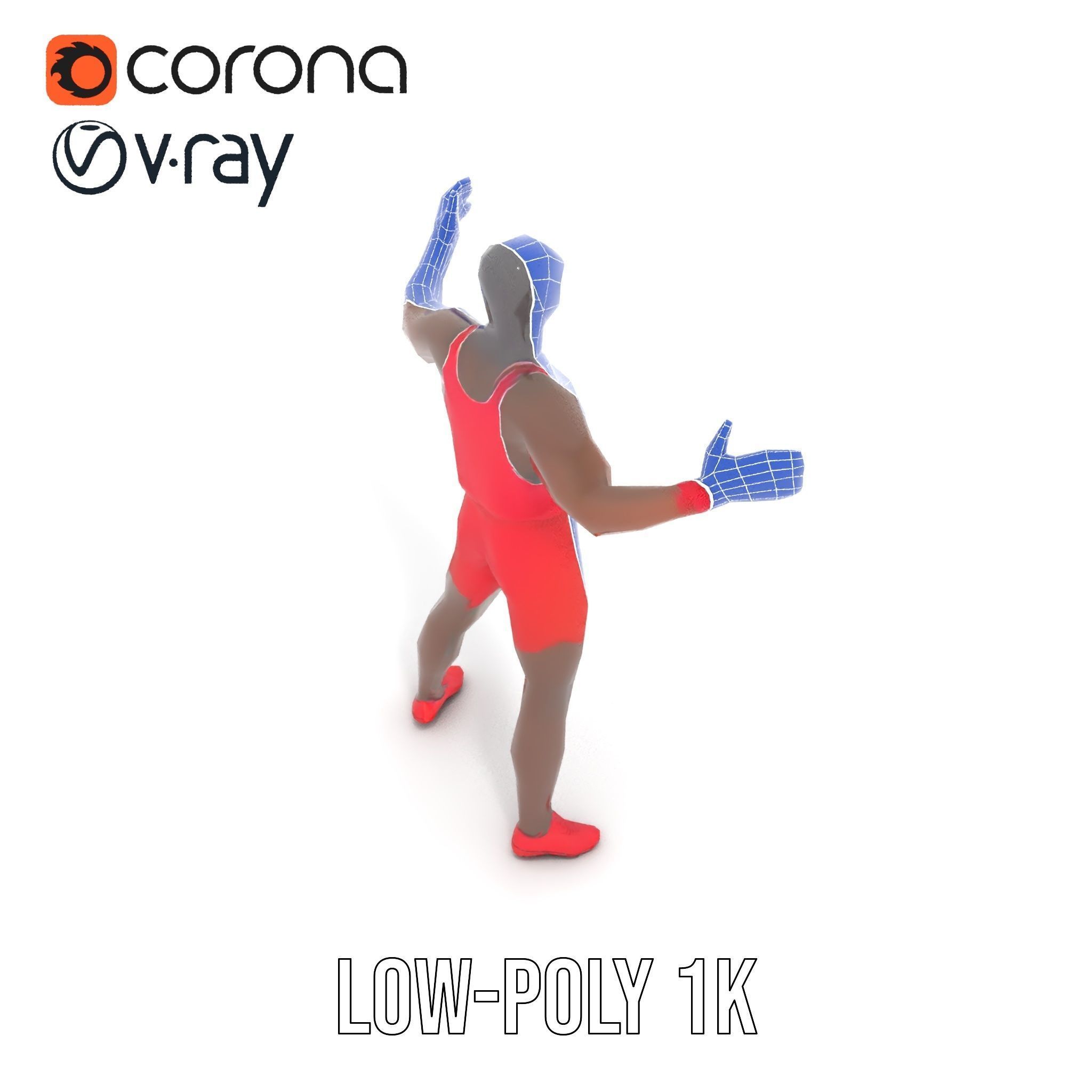 Athletic Runner Rigged and Animated Character Model Low-poly 3D model_31