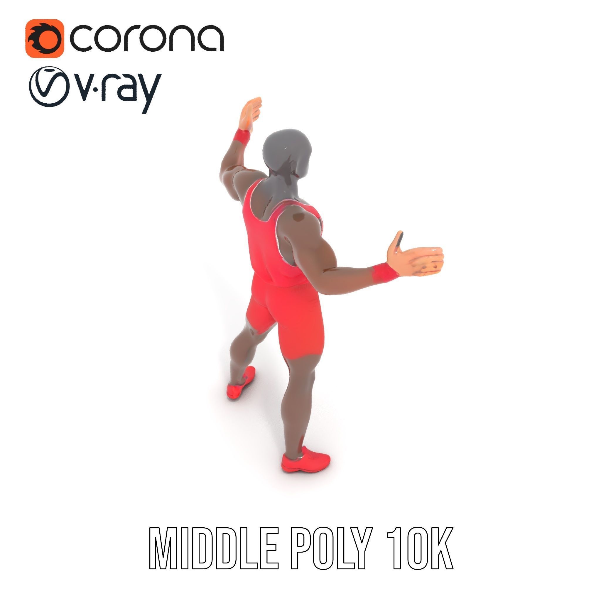 Athletic Runner Rigged and Animated Character Model Low-poly 3D model_24