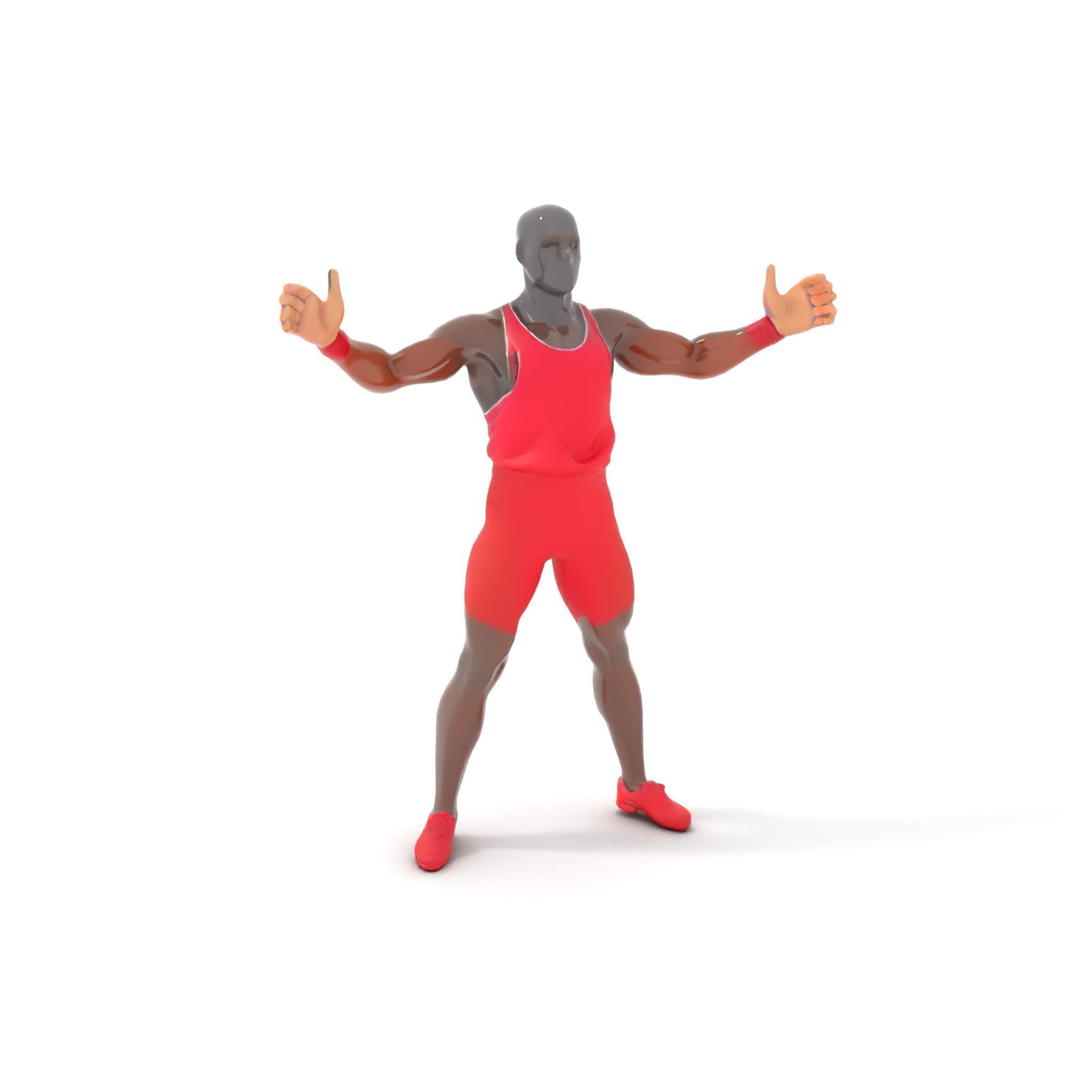 Athletic Runner Rigged and Animated Character Model Low-poly 3D model_10
