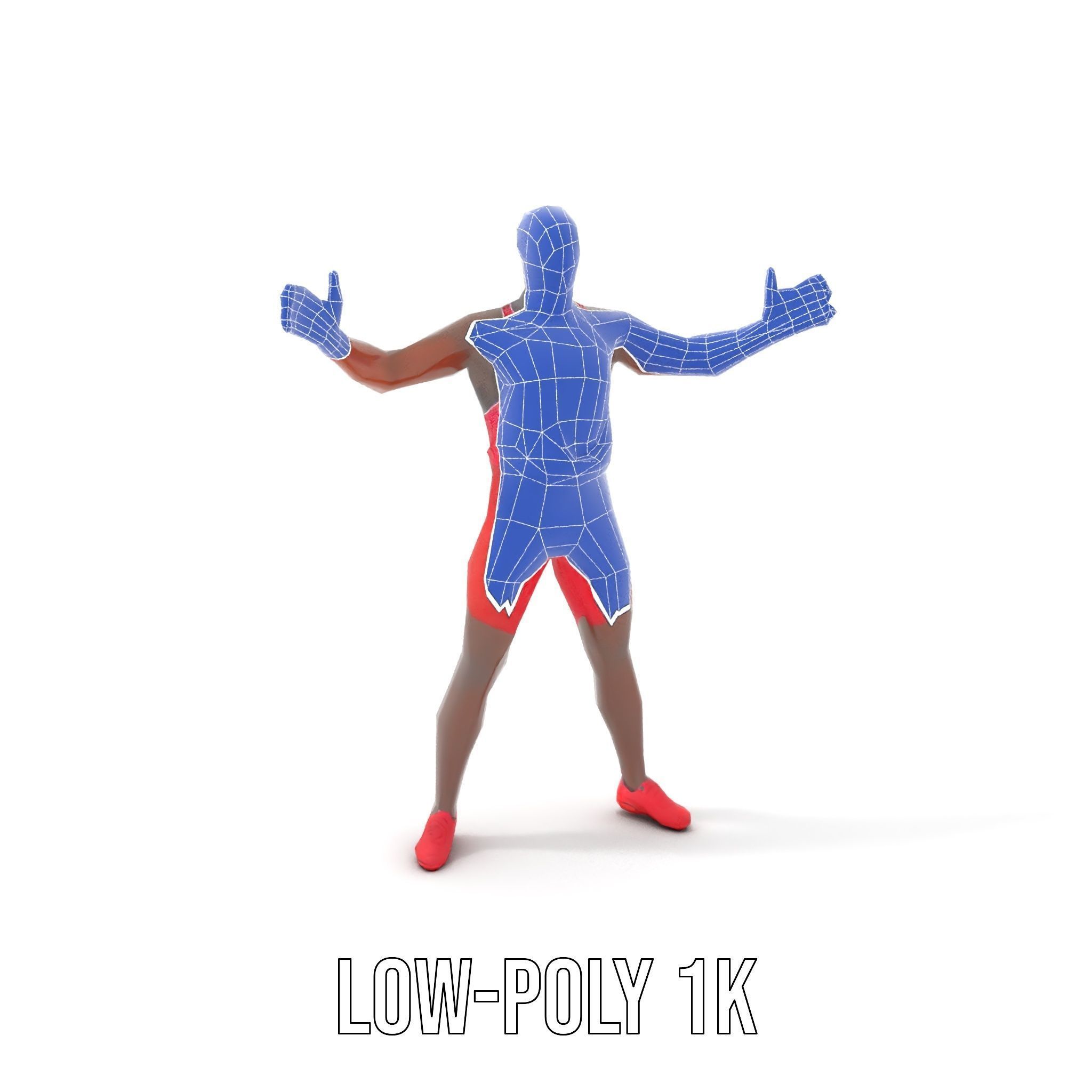 Athletic Runner Rigged and Animated Character Model Low-poly 3D model_28