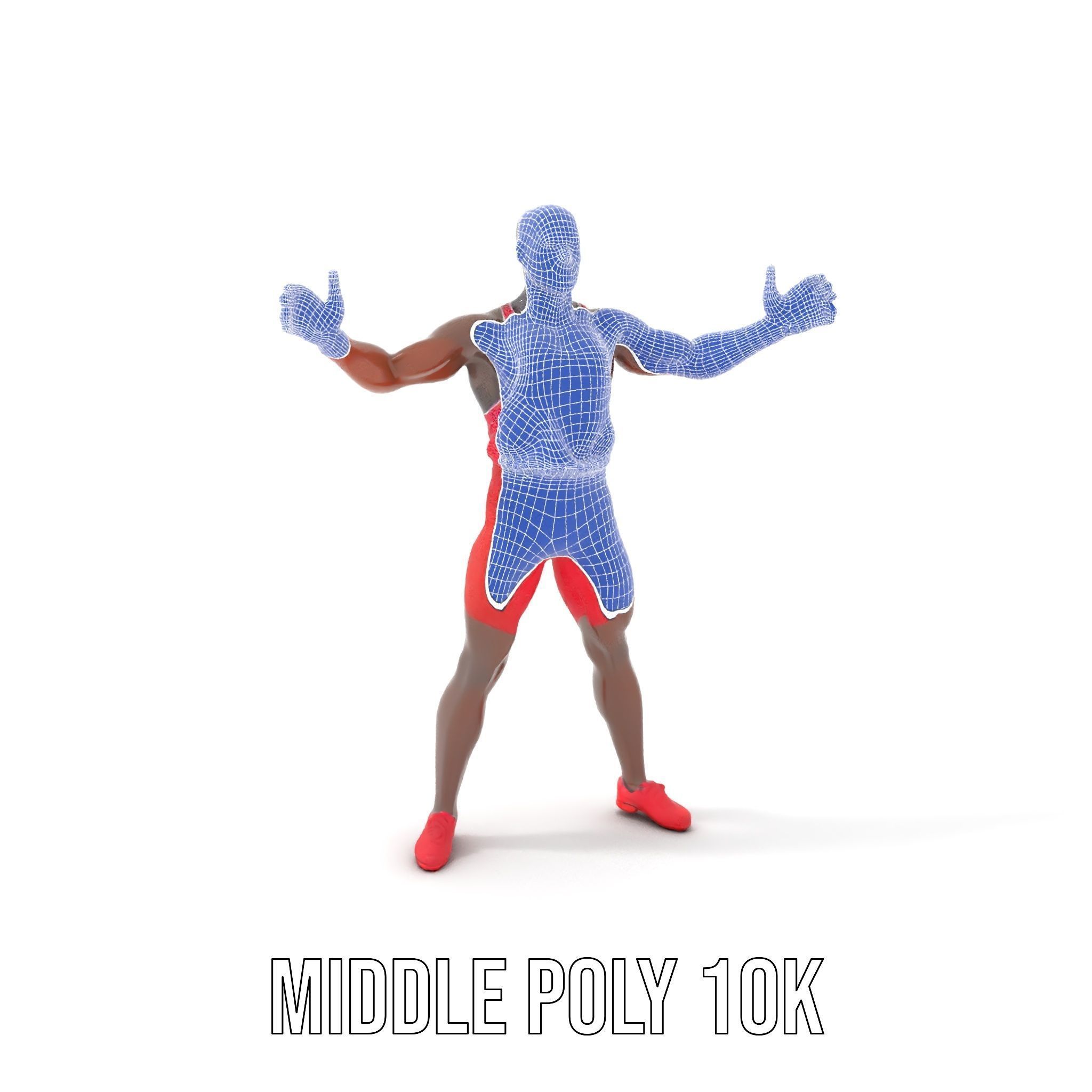 Athletic Runner Rigged and Animated Character Model Low-poly 3D model_33