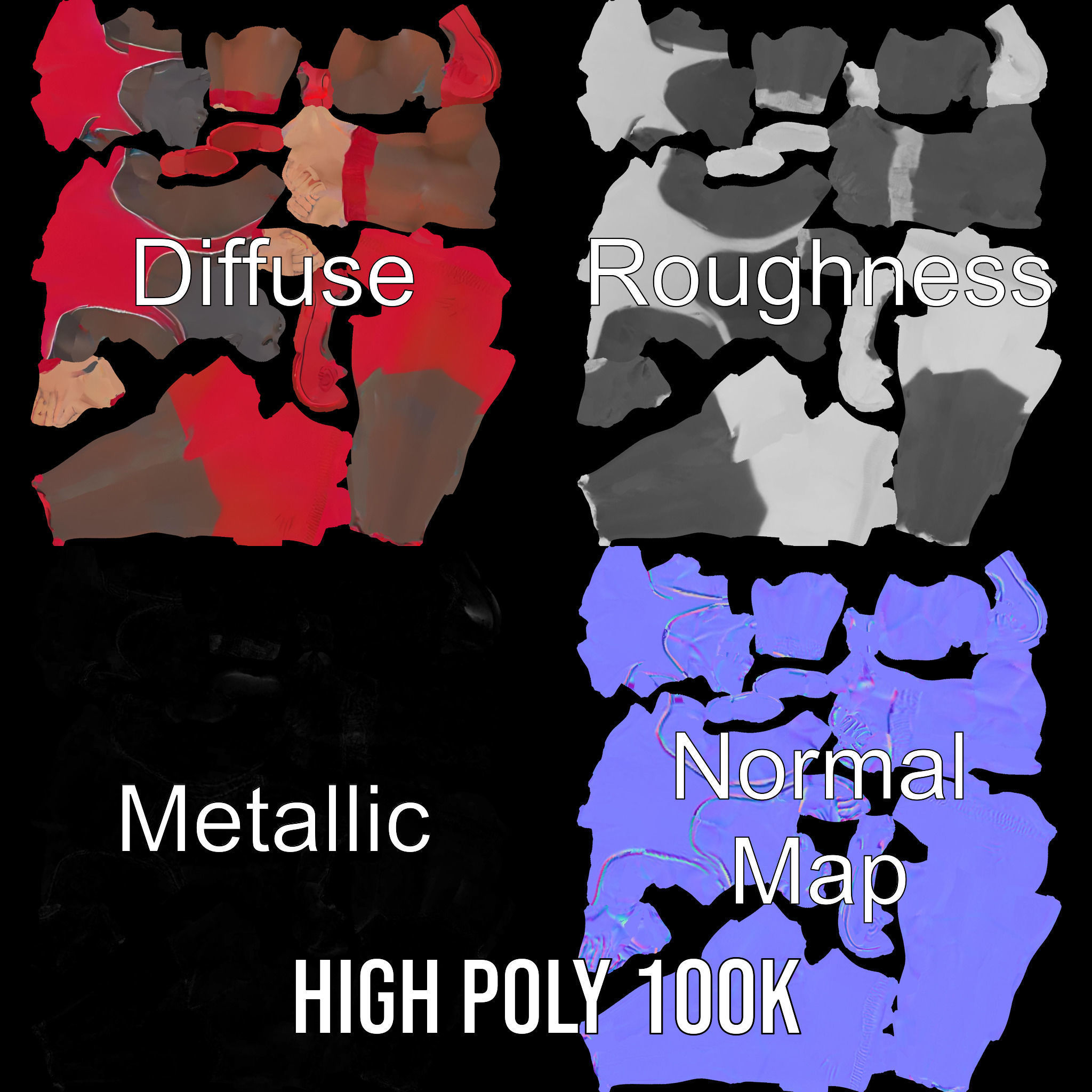 Athletic Runner Rigged and Animated Character Model Low-poly 3D model_3