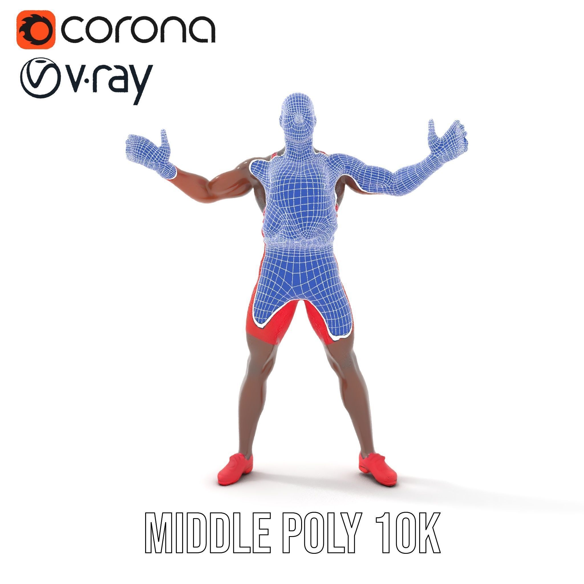 Athletic Runner Rigged and Animated Character Model Low-poly 3D model_27