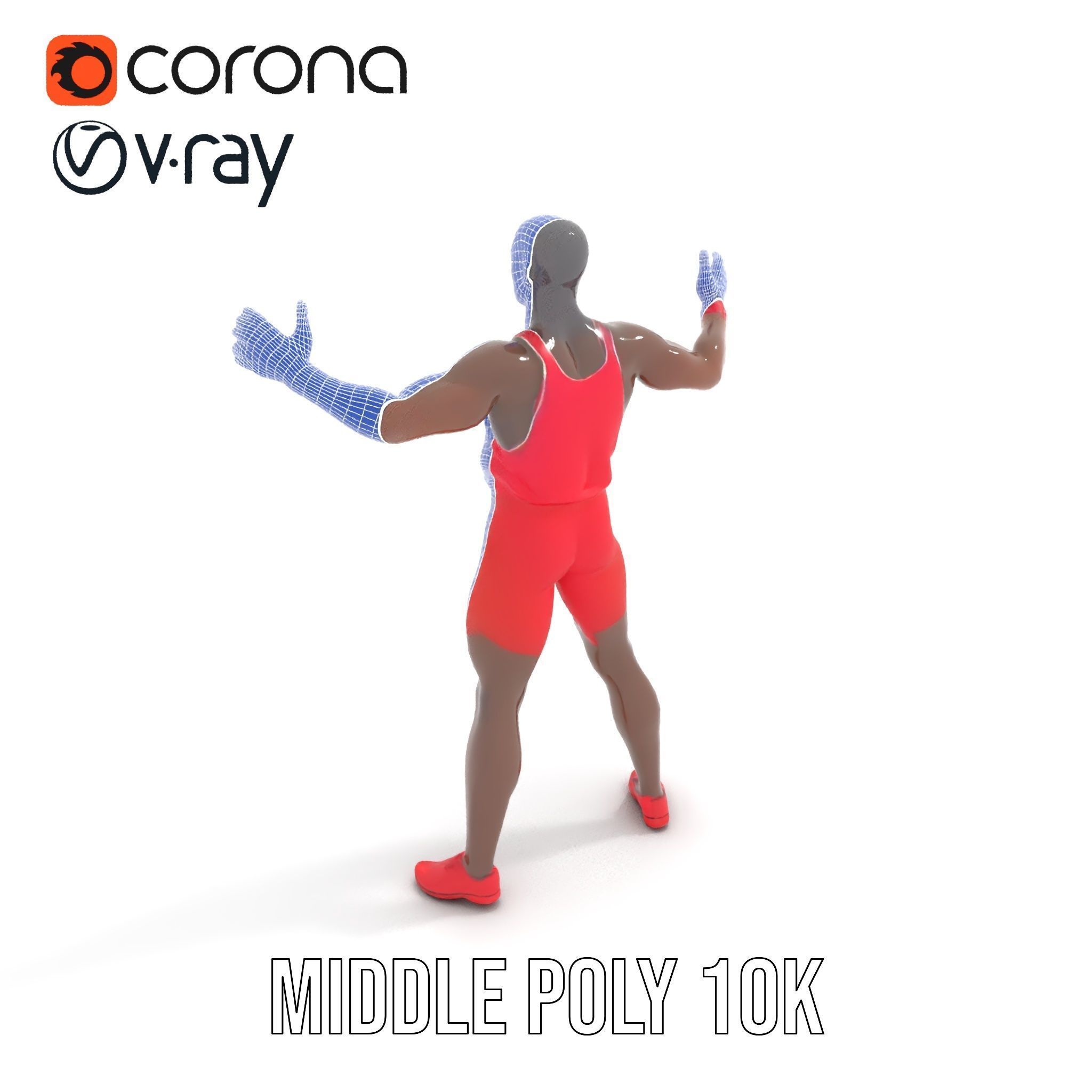 Athletic Runner Rigged and Animated Character Model Low-poly 3D model_13