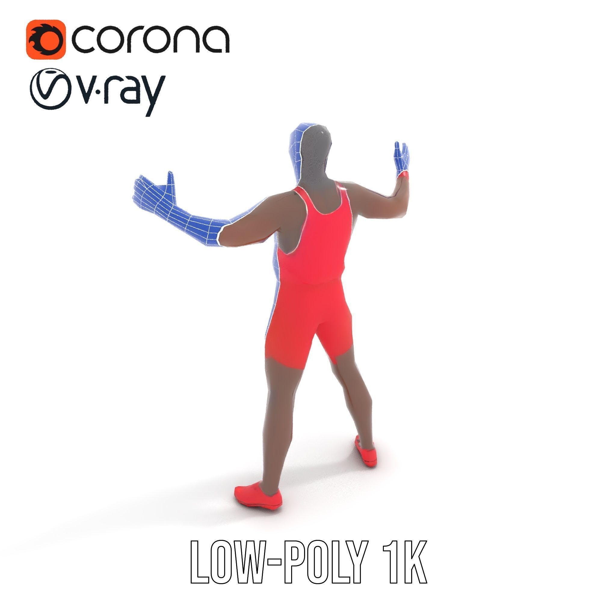 Athletic Runner Rigged and Animated Character Model Low-poly 3D model_22