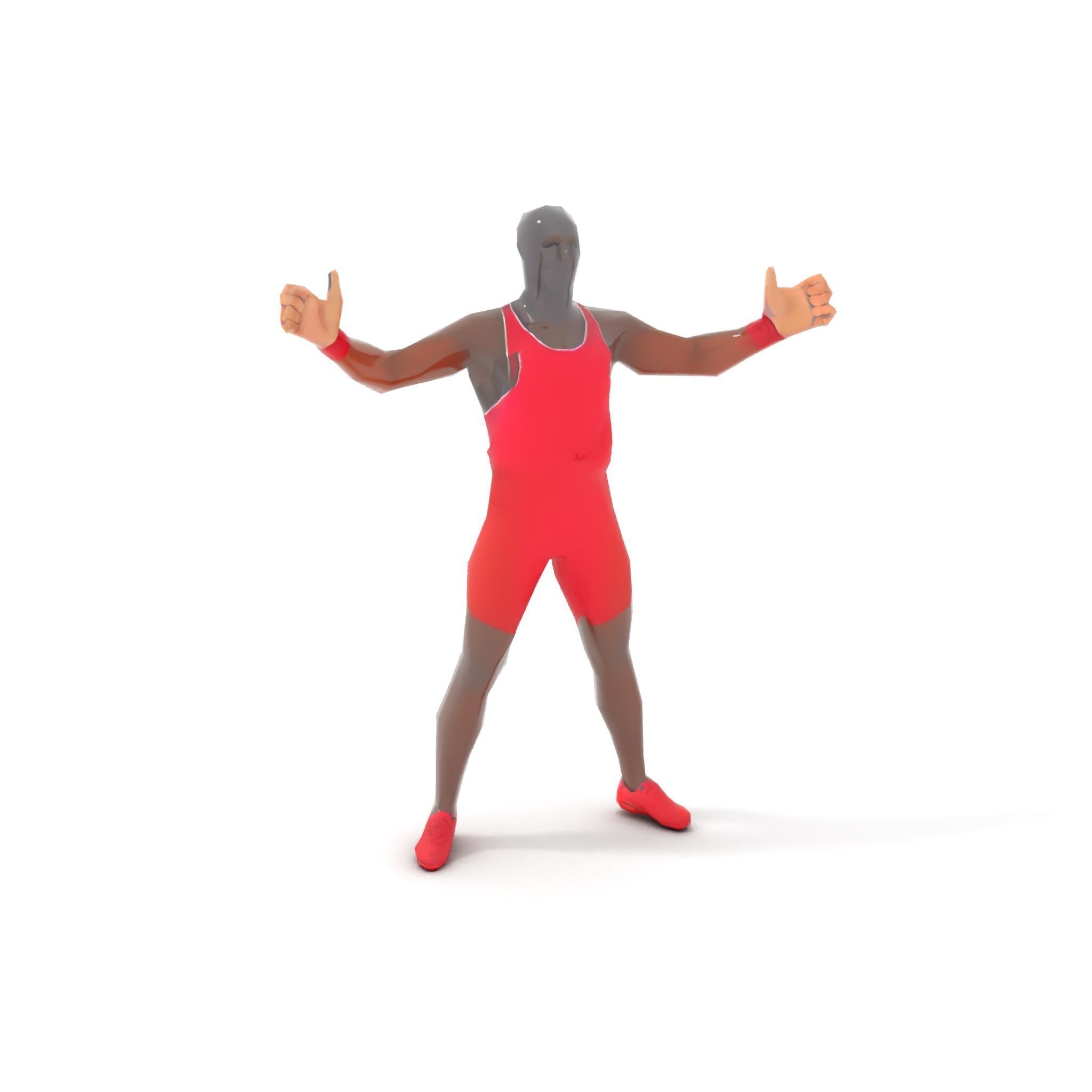 Athletic Runner Rigged and Animated Character Model Low-poly 3D model_11