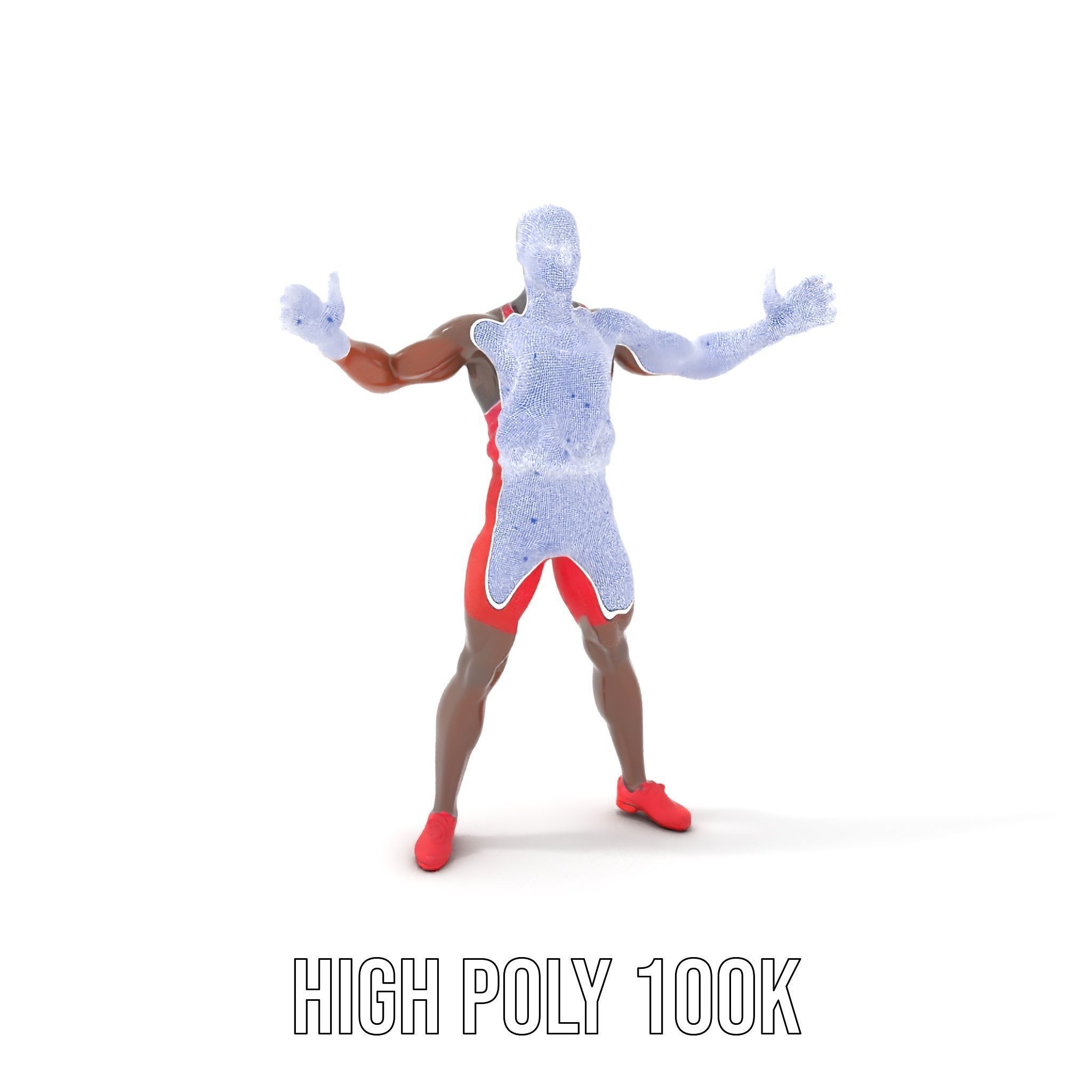 Athletic Runner Rigged and Animated Character Model Low-poly 3D model_4