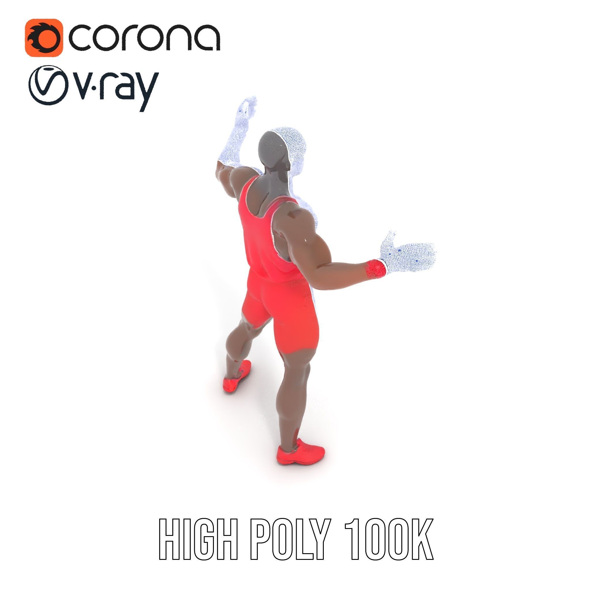 Athletic Runner Rigged and Animated Character Model Low-poly 3D model_32