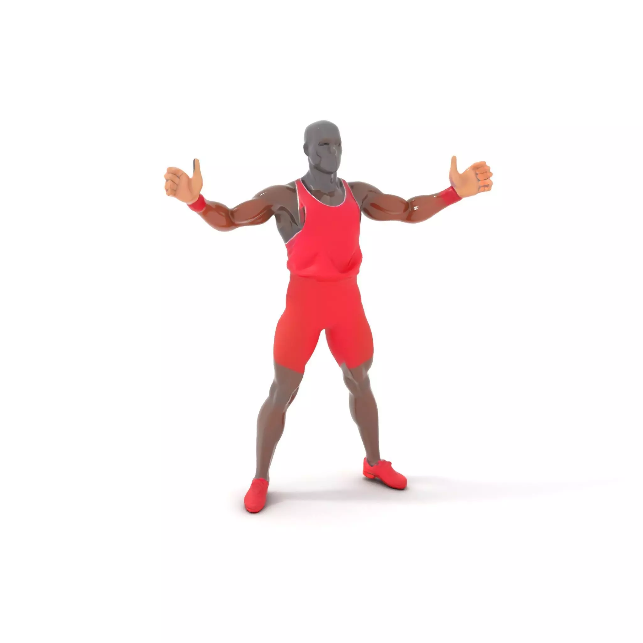 Athletic Runner Rigged and Animated Character Model Low-poly 3D model_0